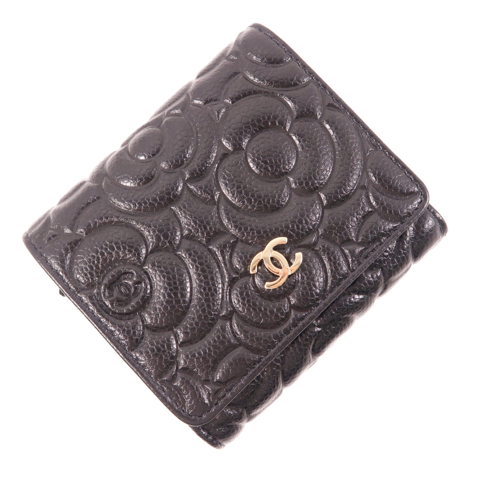 CHANEL 牛皮皮革Wallet金扣錢包