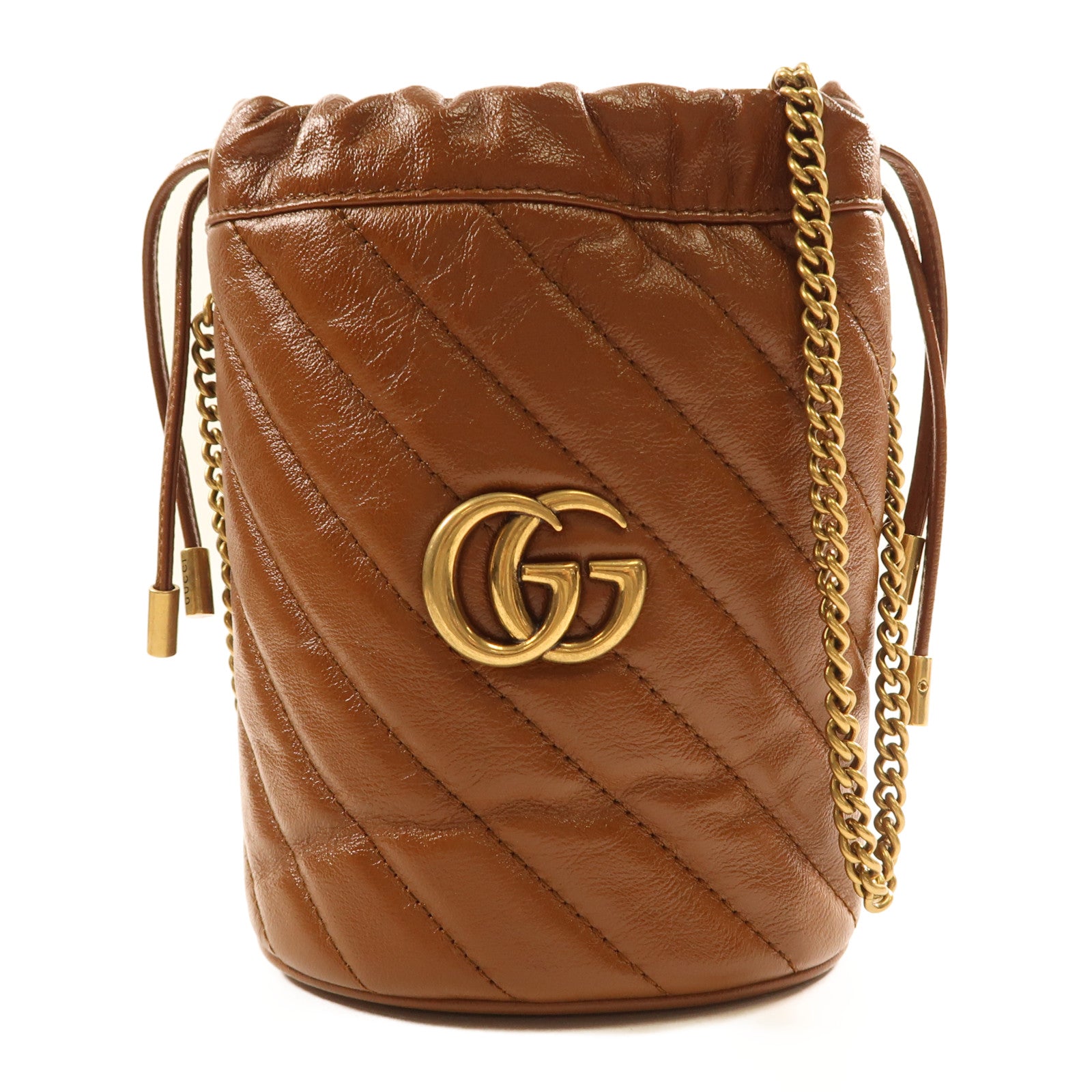 GUCCI 【激減優惠】牛皮皮革GG Marmont金扣肩背袋