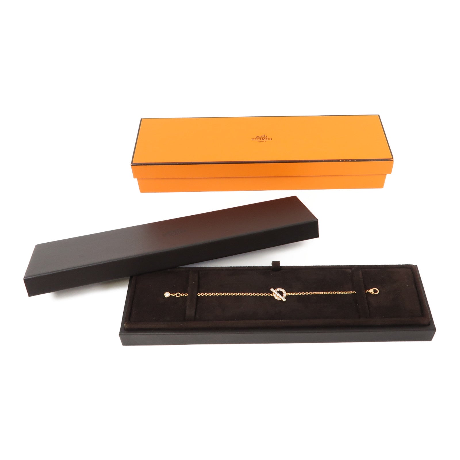 HERMES 18K玫瑰金Finess Bracelet手鏈#14.5cm