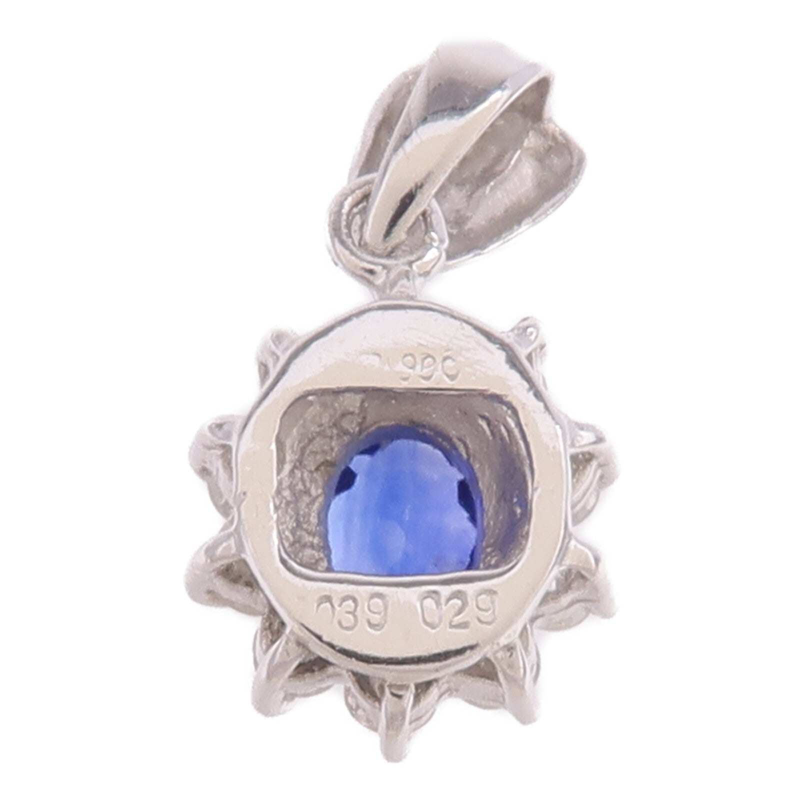 JEWELRY PT900鉑金Sapphire Diamond Pendant Top藍寶石/鑽石吊墜