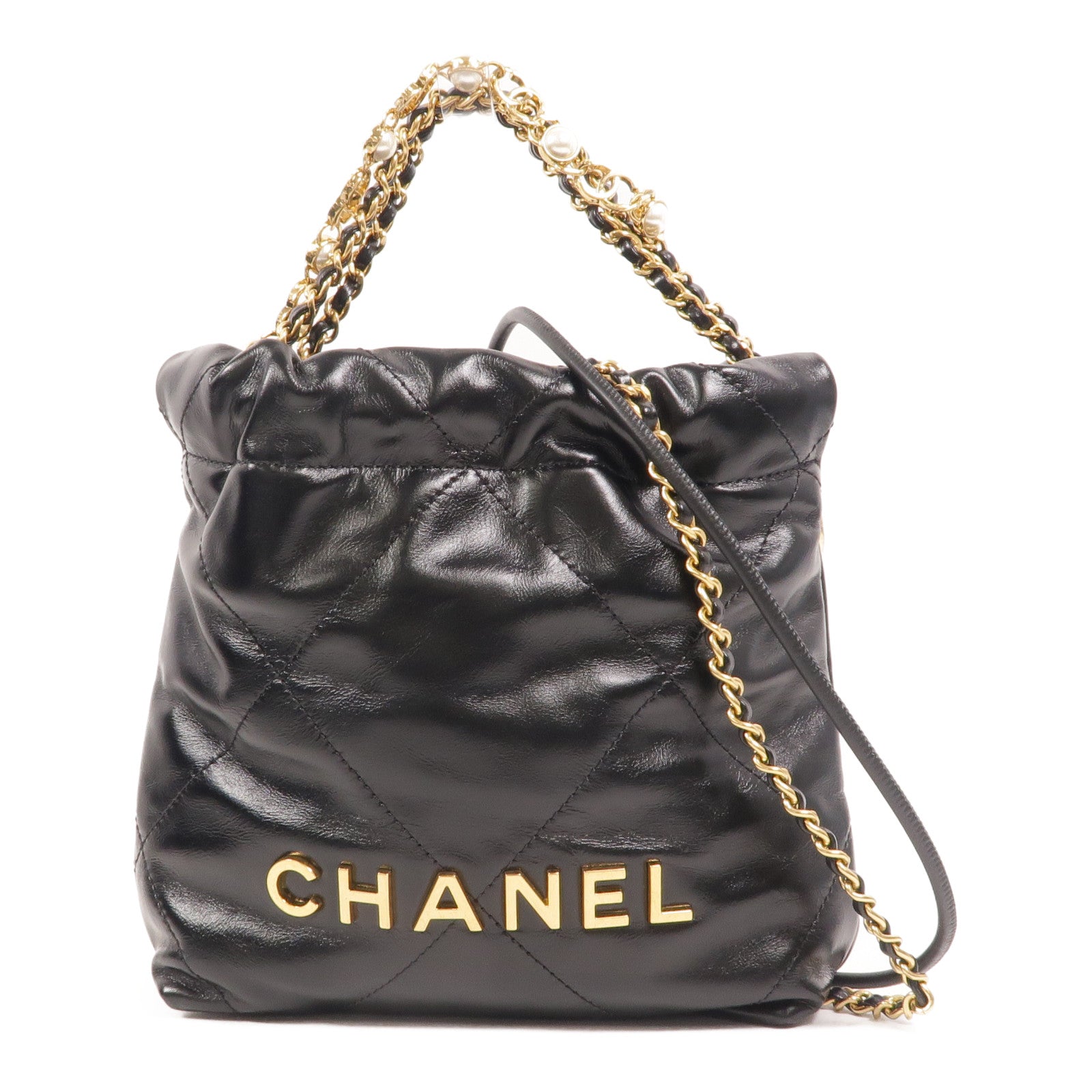 CHANEL 牛皮皮革Chanel 22 Mini鏈帶肩背袋
