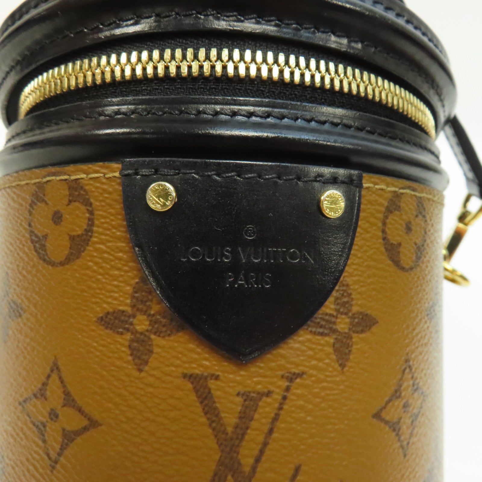 LOUIS VUITTON Monogram Reverse Cannes金扣手挽肩背兩用袋啡色