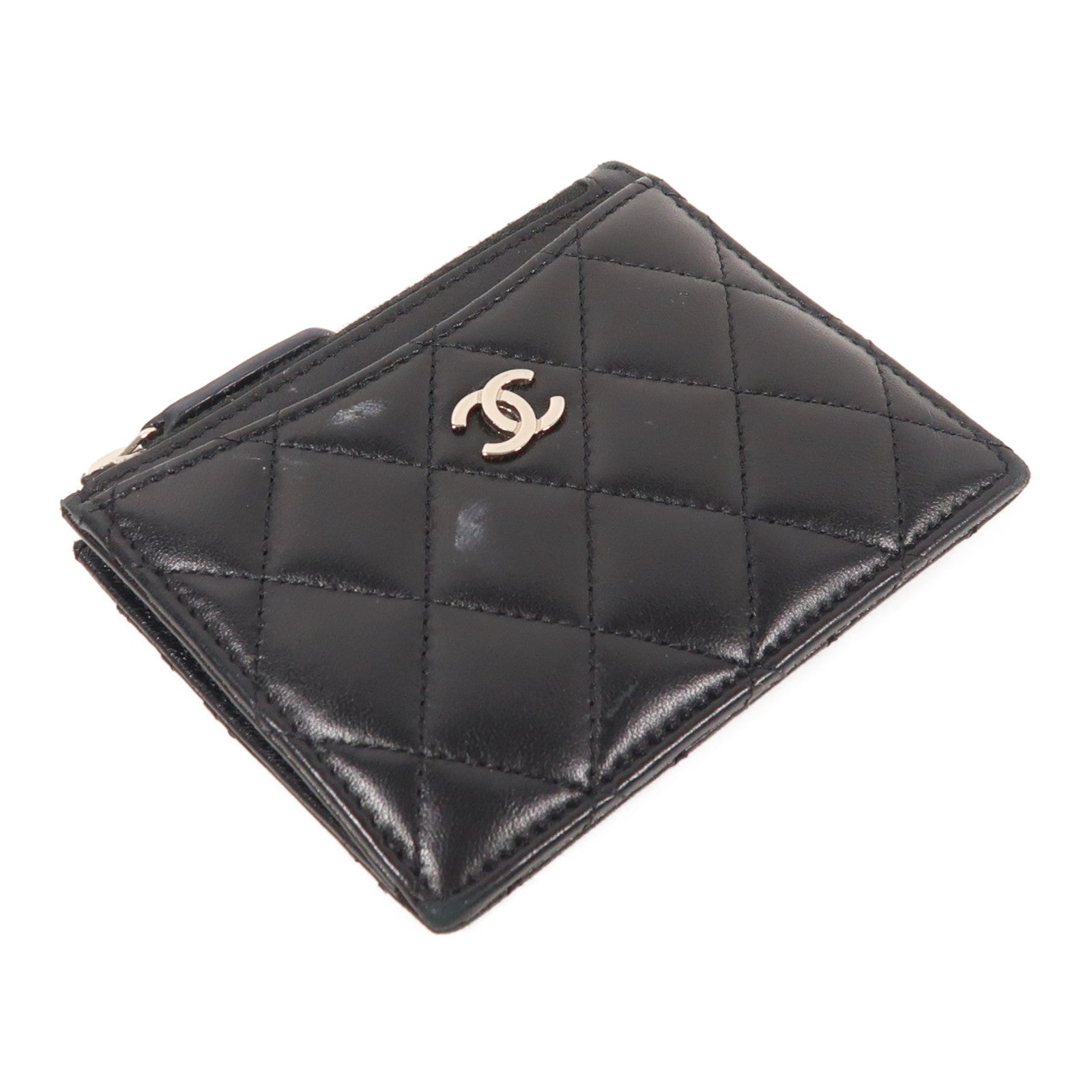 CHANEL 羊皮皮革Card Case銀扣卡片套