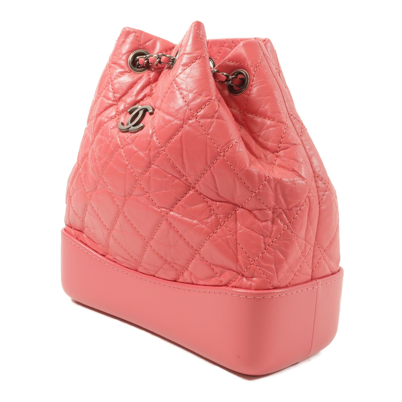 CHANEL 牛皮皮革Gabrielle Backpack鏈帶肩背袋