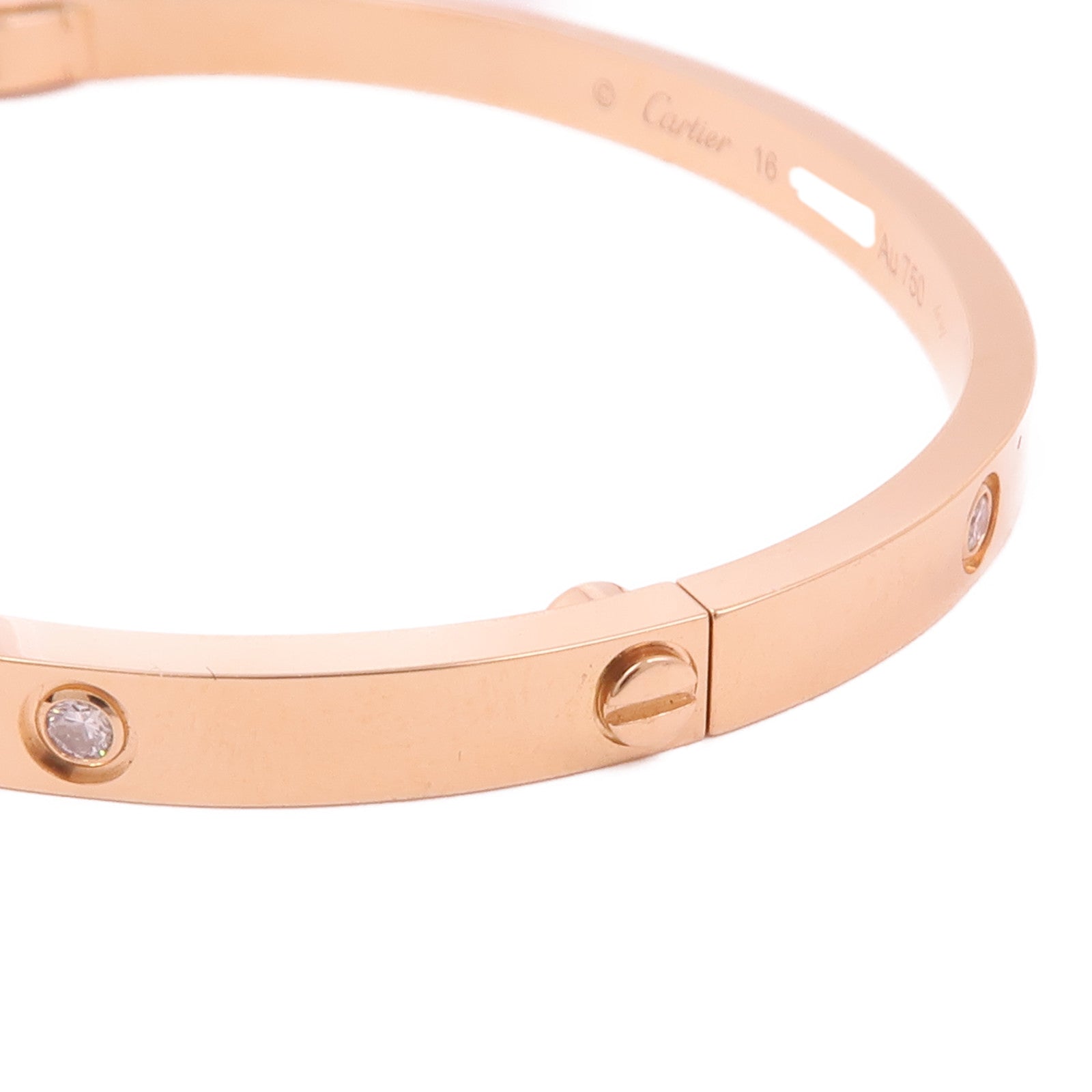 CARTIER 18K玫瑰金Love Bracelet Small Model 6 Diamonds鑽石手鐲Cartier#16