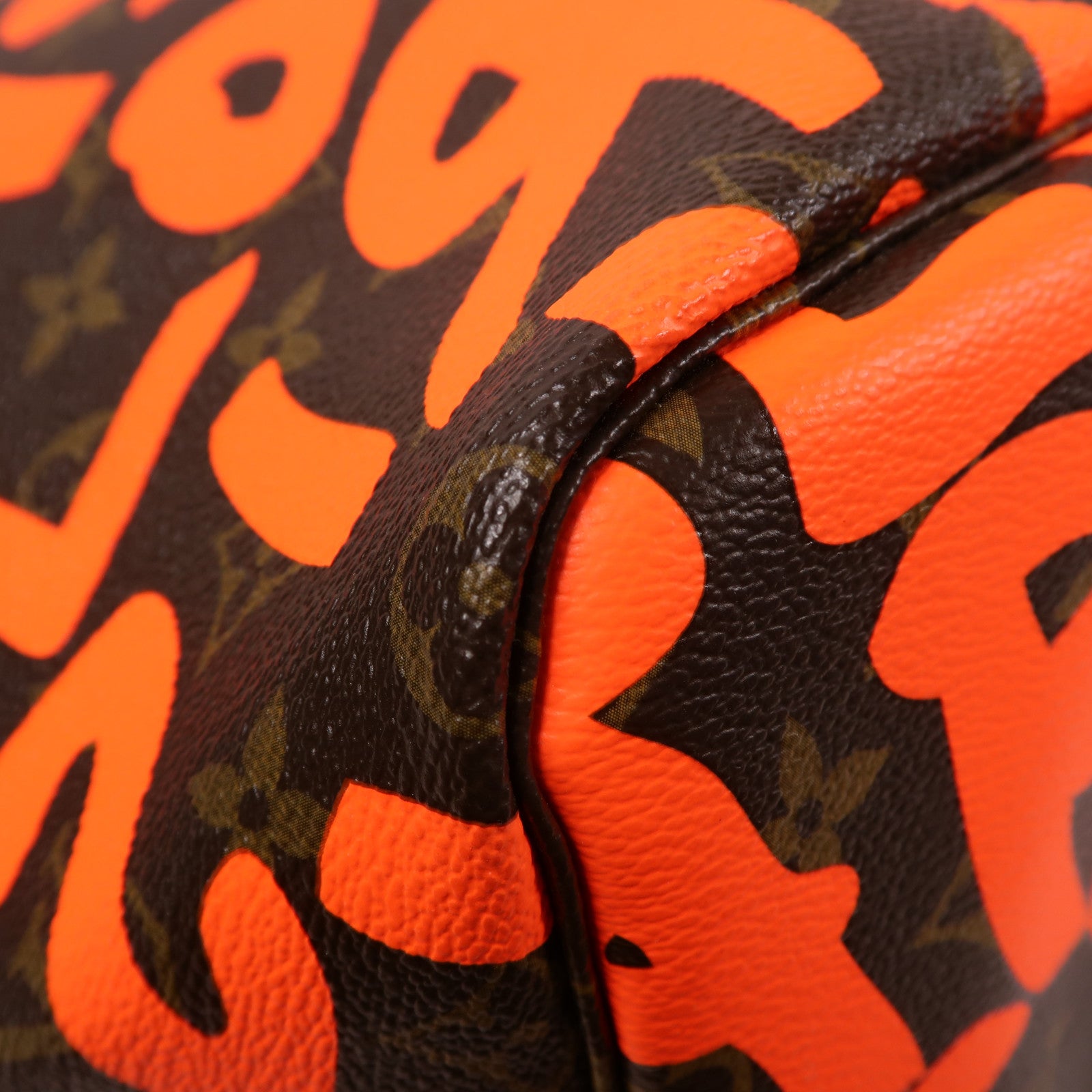 LOUIS VUITTON Monogram Graffiti Neverfull GM金扣肩背袋啡色/橙色