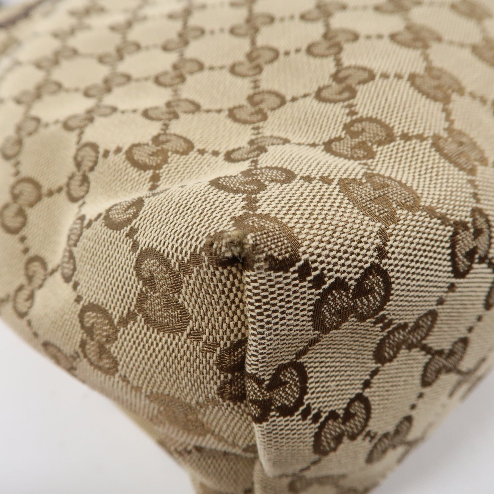 GUCCI 帆布Shoulder Bag銀扣肩背袋啡色