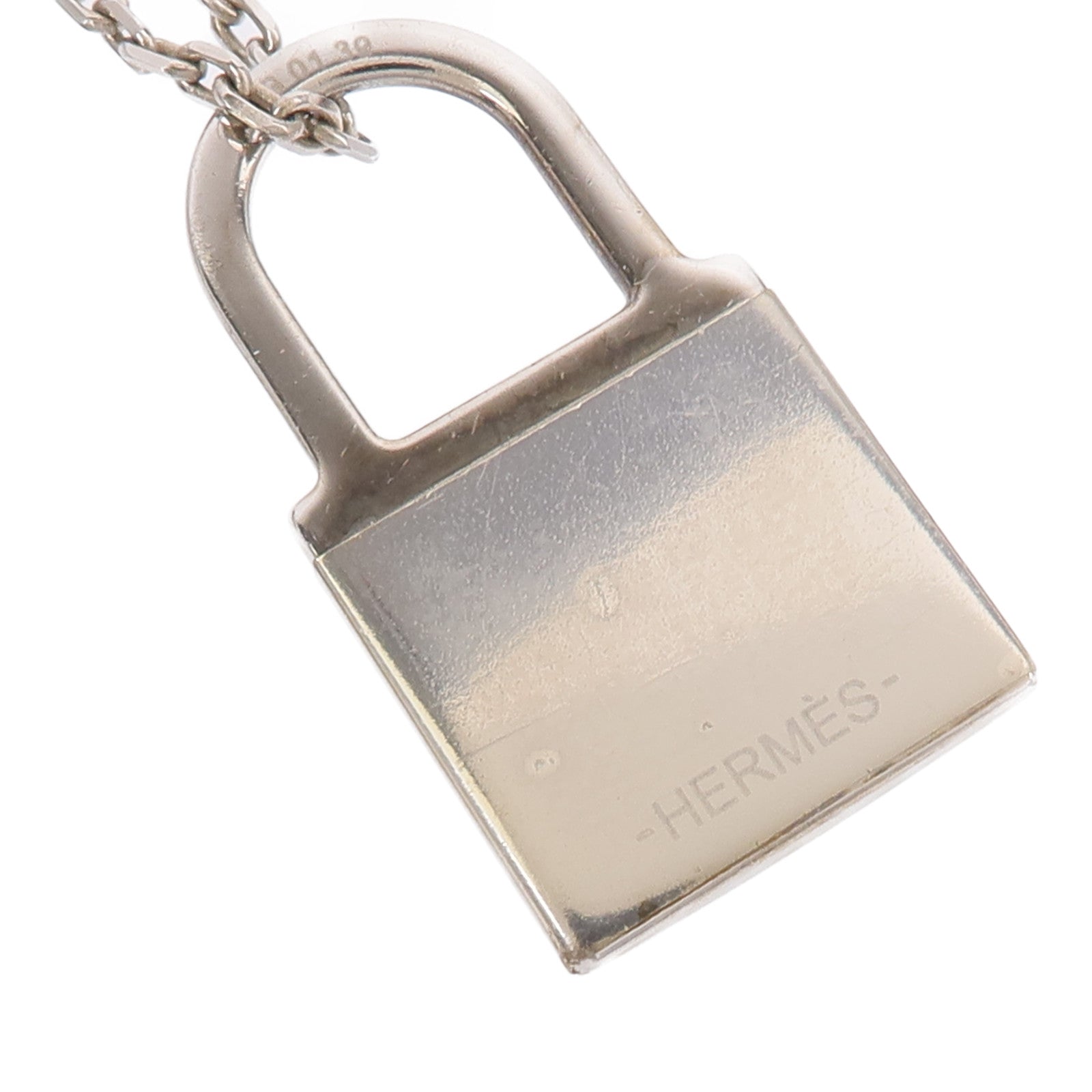 HERMES 金屬/Swift皮革O'Kelly Necklace項鍊Noir