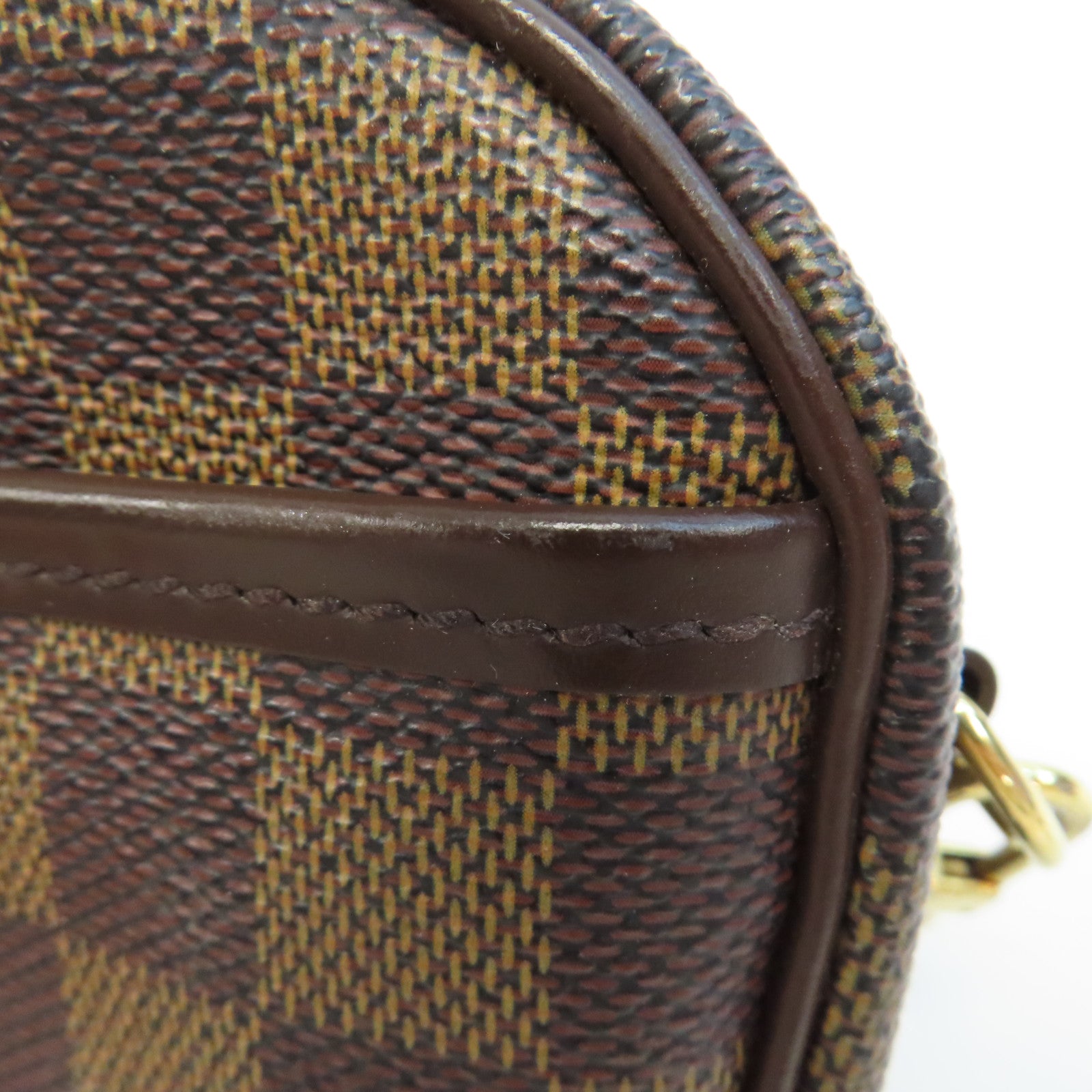 LOUIS VUITTON Damier Pochette Ipanema金扣肩背袋啡色