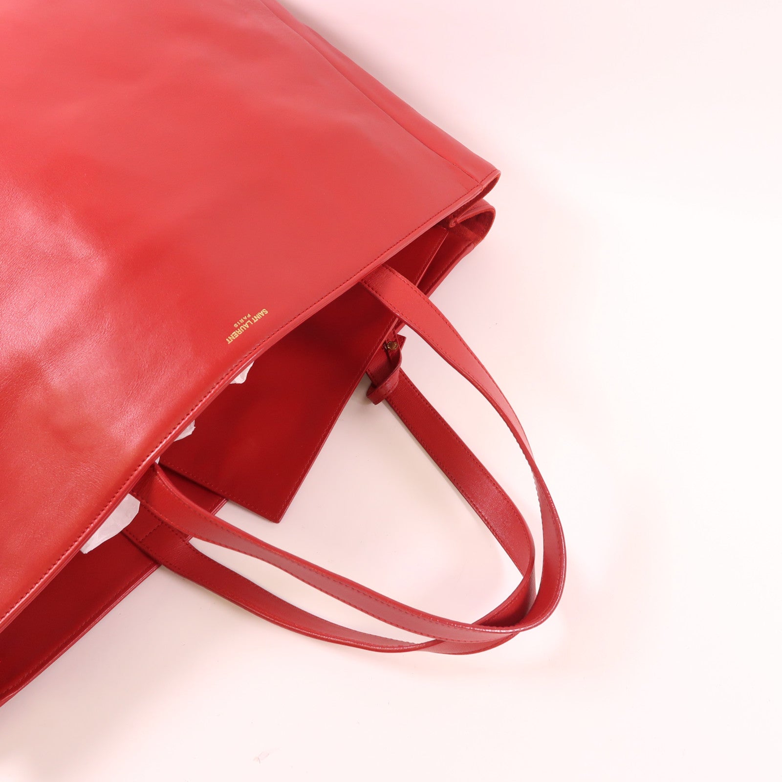 SAINT LAURENT 牛皮皮革Tote Bag金扣手挽袋
