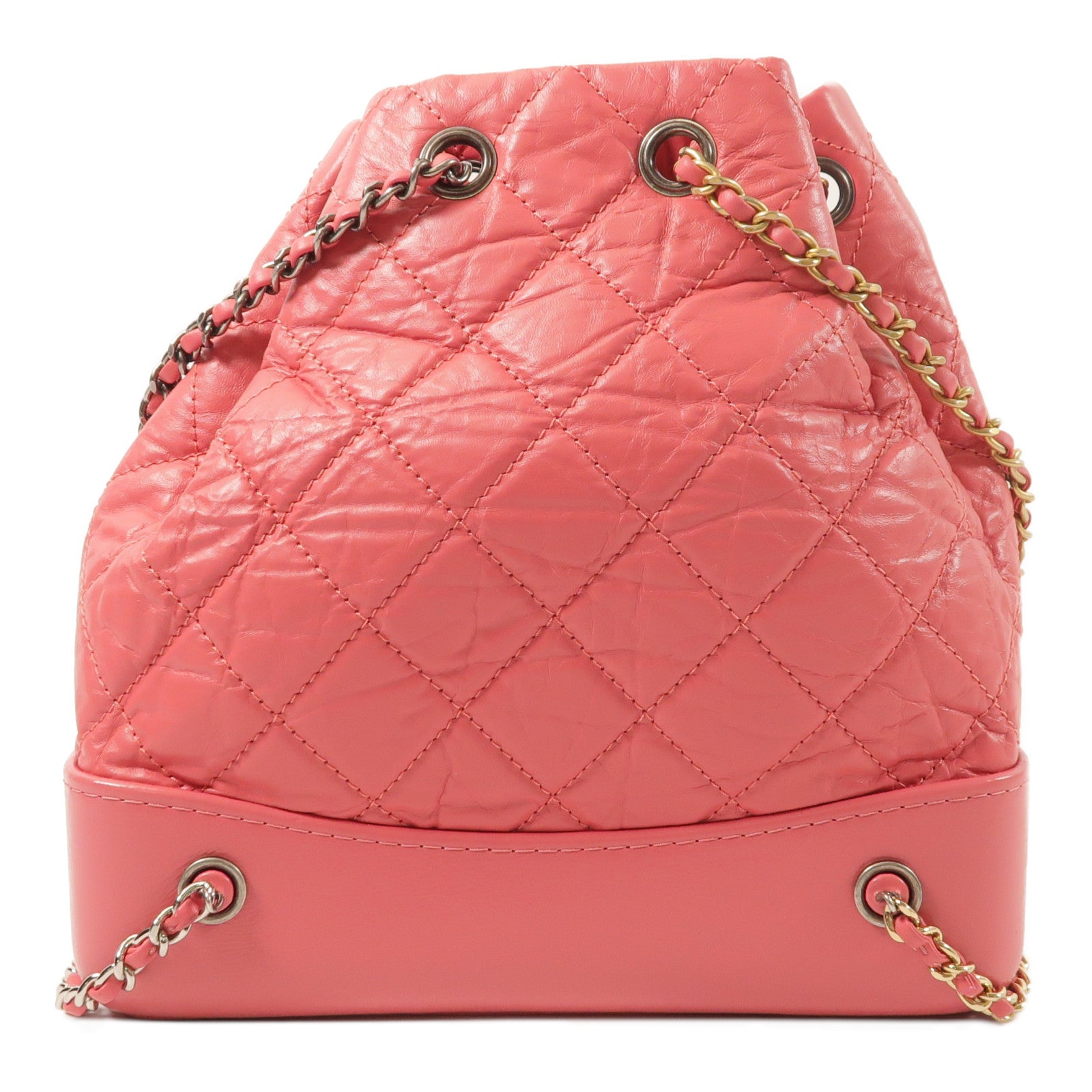 CHANEL 牛皮皮革Gabrielle Backpack鏈帶肩背袋