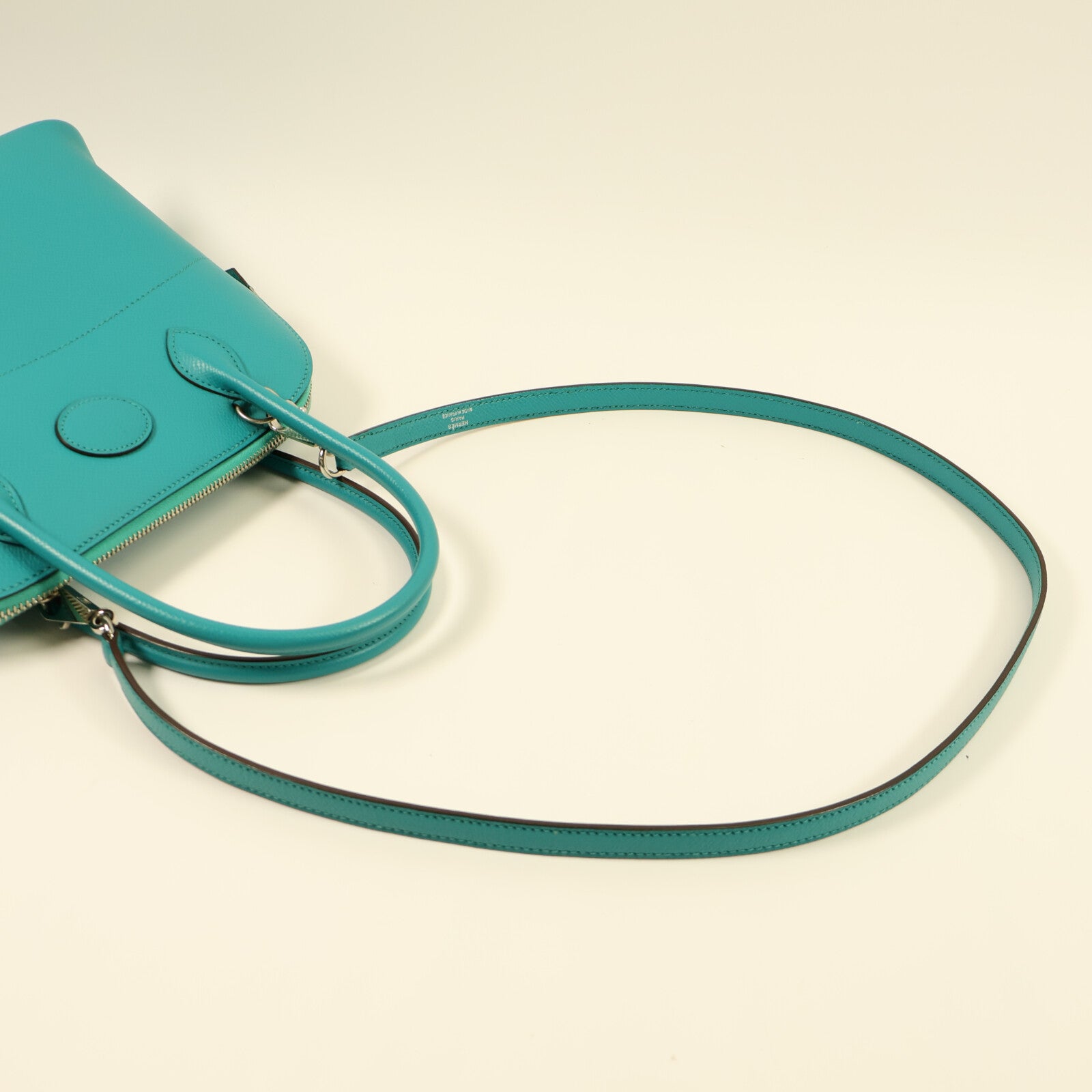 HERMES Epsom皮革Bolide 27手挽肩背兩用袋Bleu Paon