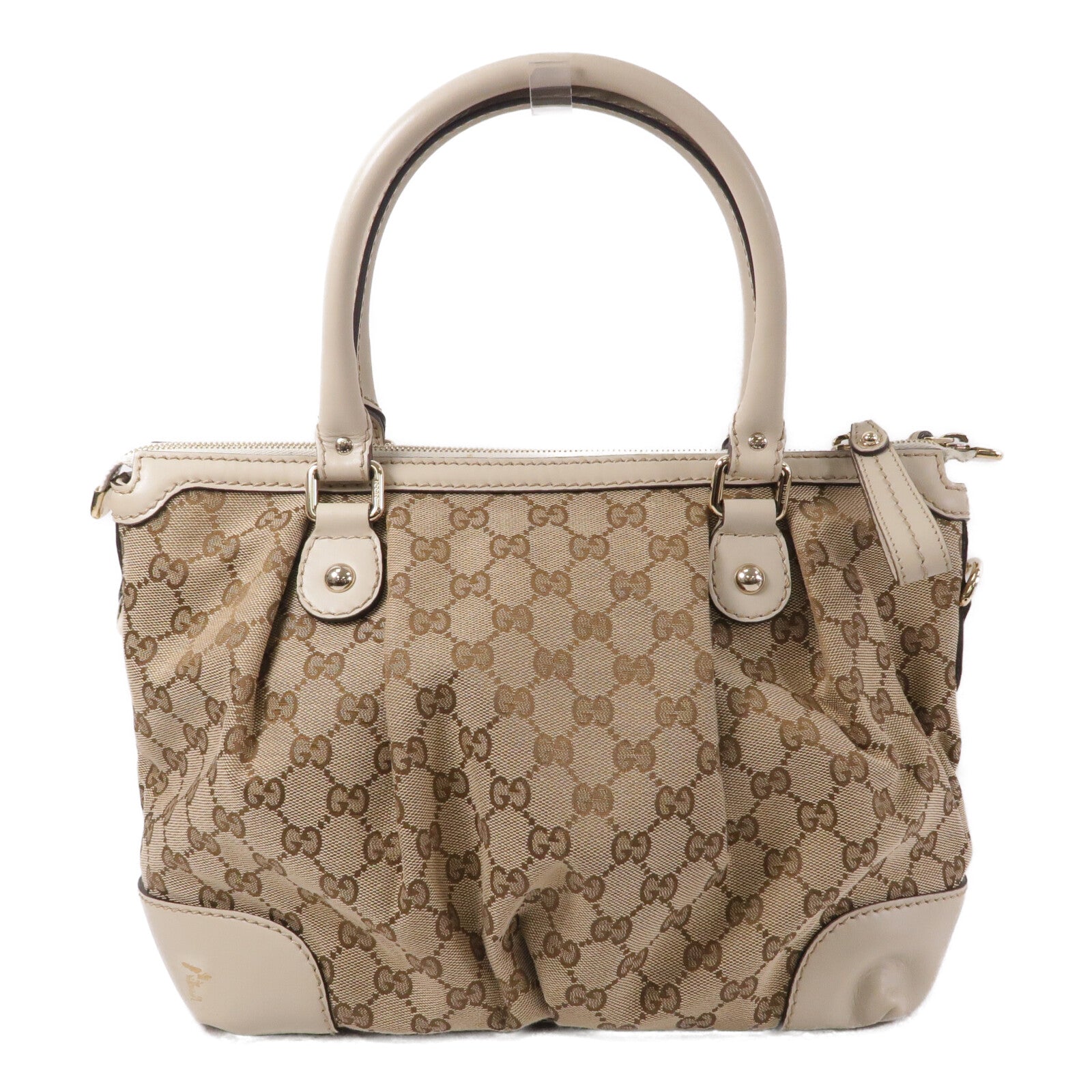 GUCCI 牛皮皮革/帆布2 Way Shoulder手挽肩背兩用袋