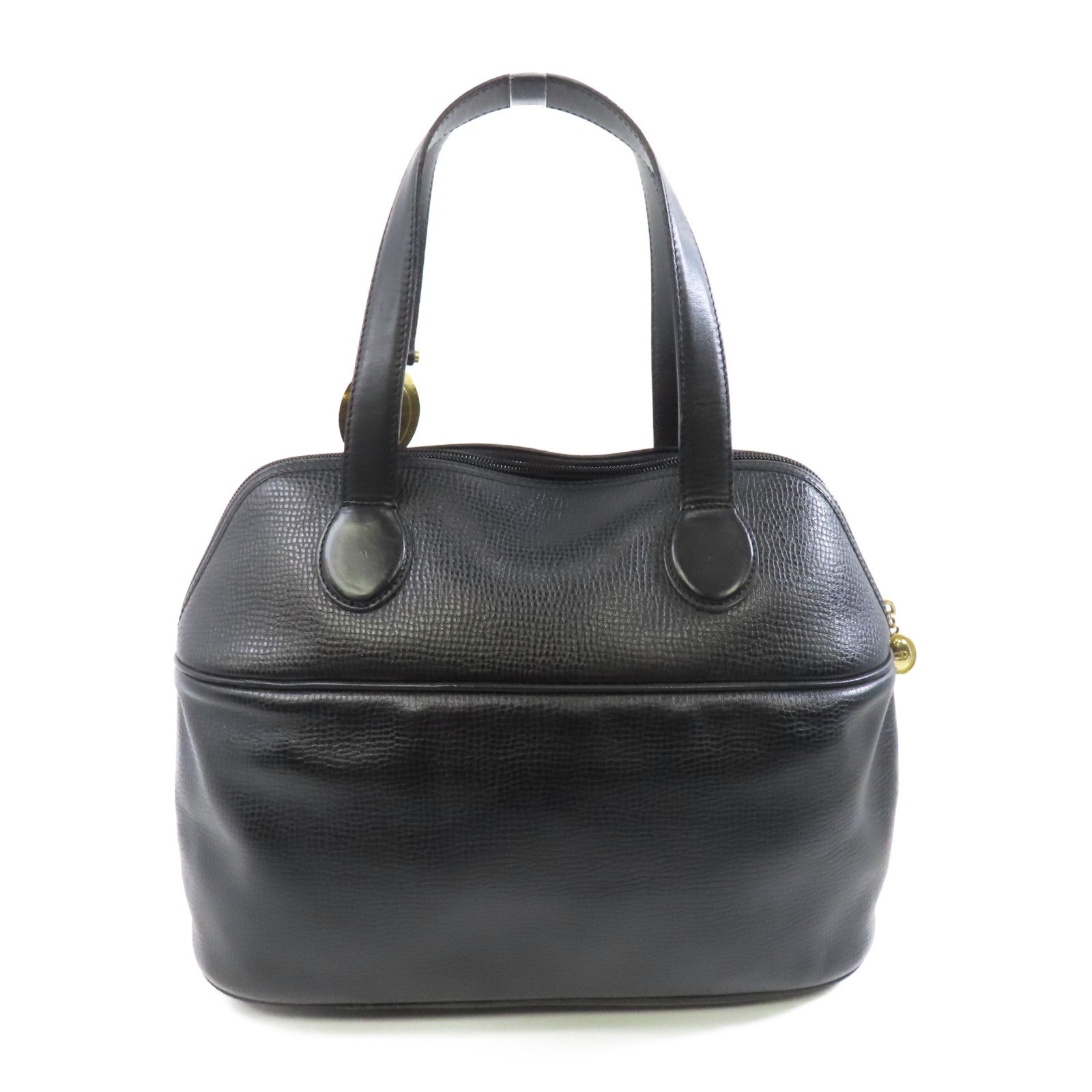 Dior 牛皮皮革Handbag金扣手挽袋黑色