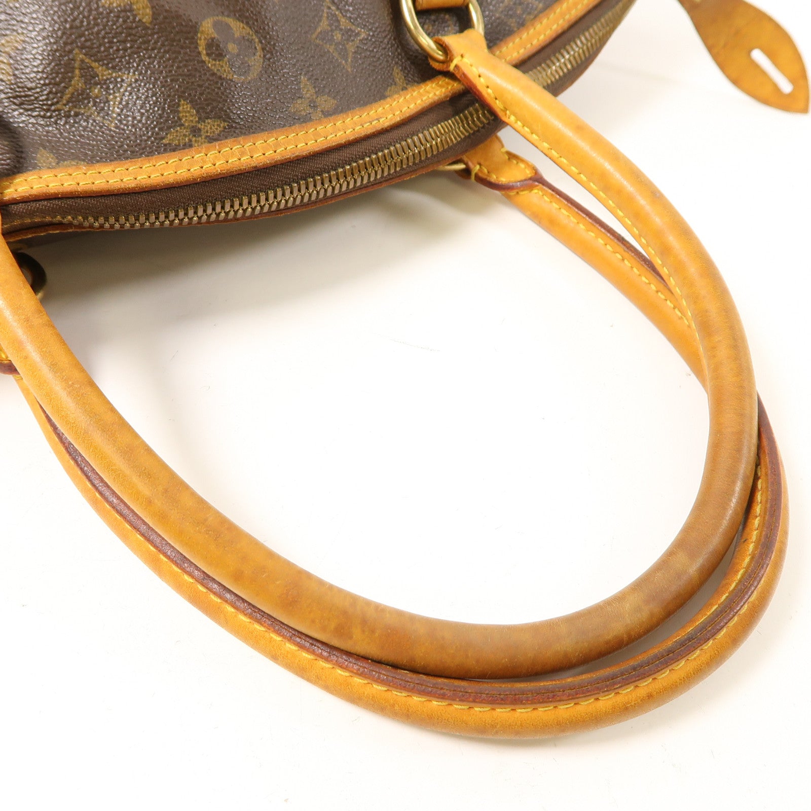 LOUIS VUITTON Monogram Lockit Horizontal金扣手挽袋棕色