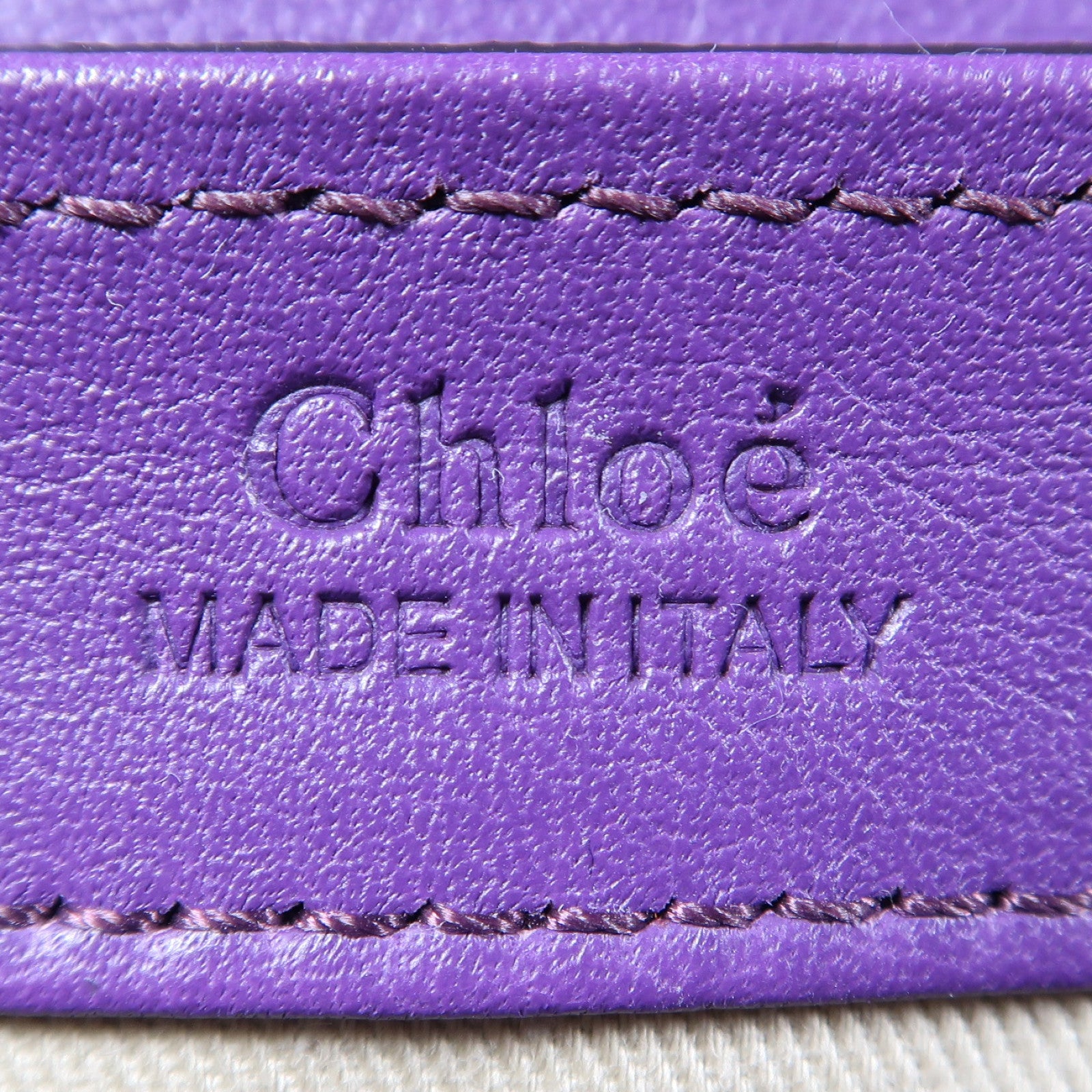 Chloe 【激減優惠】牛皮皮革Mini C Bag金扣手挽肩背兩用袋紫色