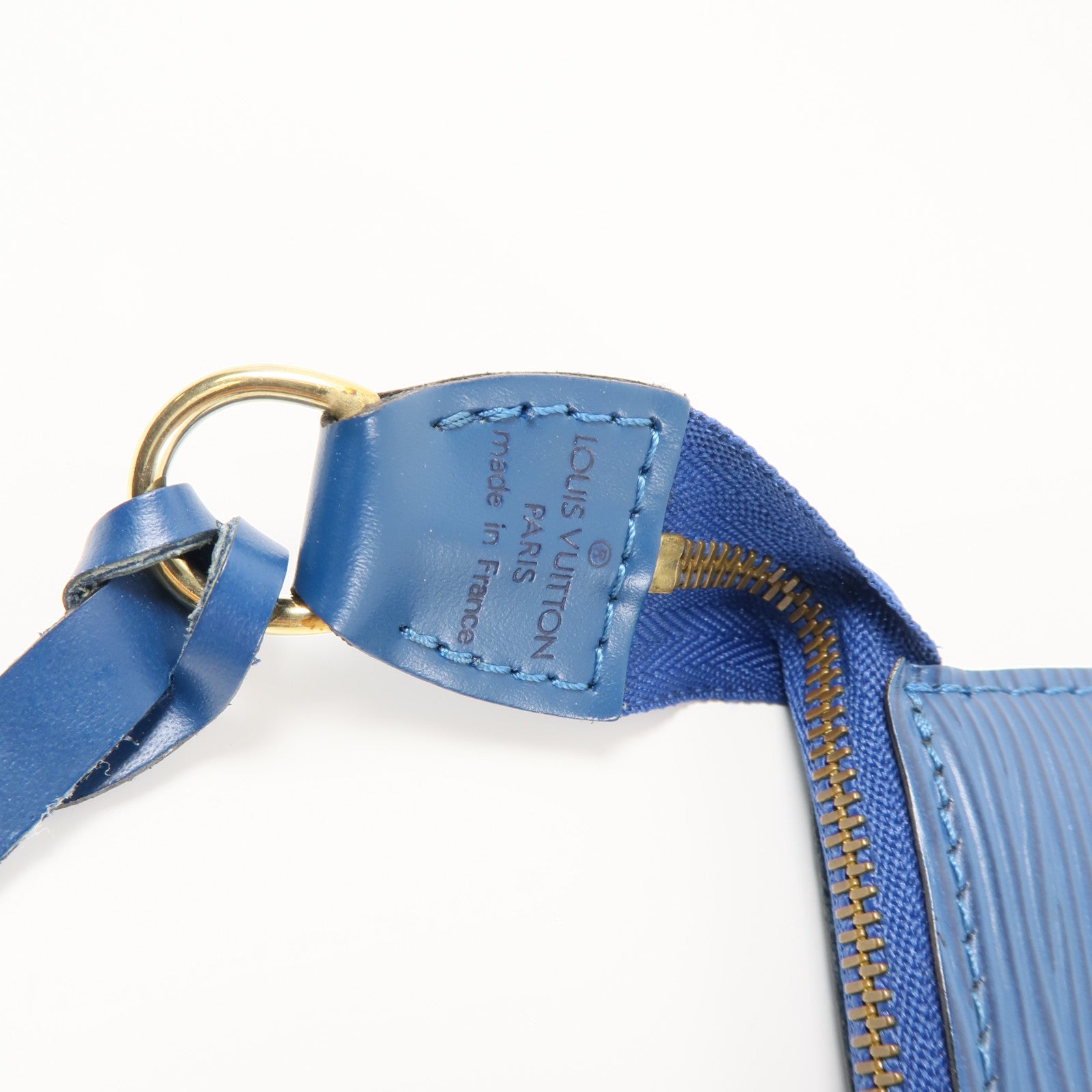 LOUIS VUITTON Epi Pochette Accessoires Pouch金扣手挽袋藍色