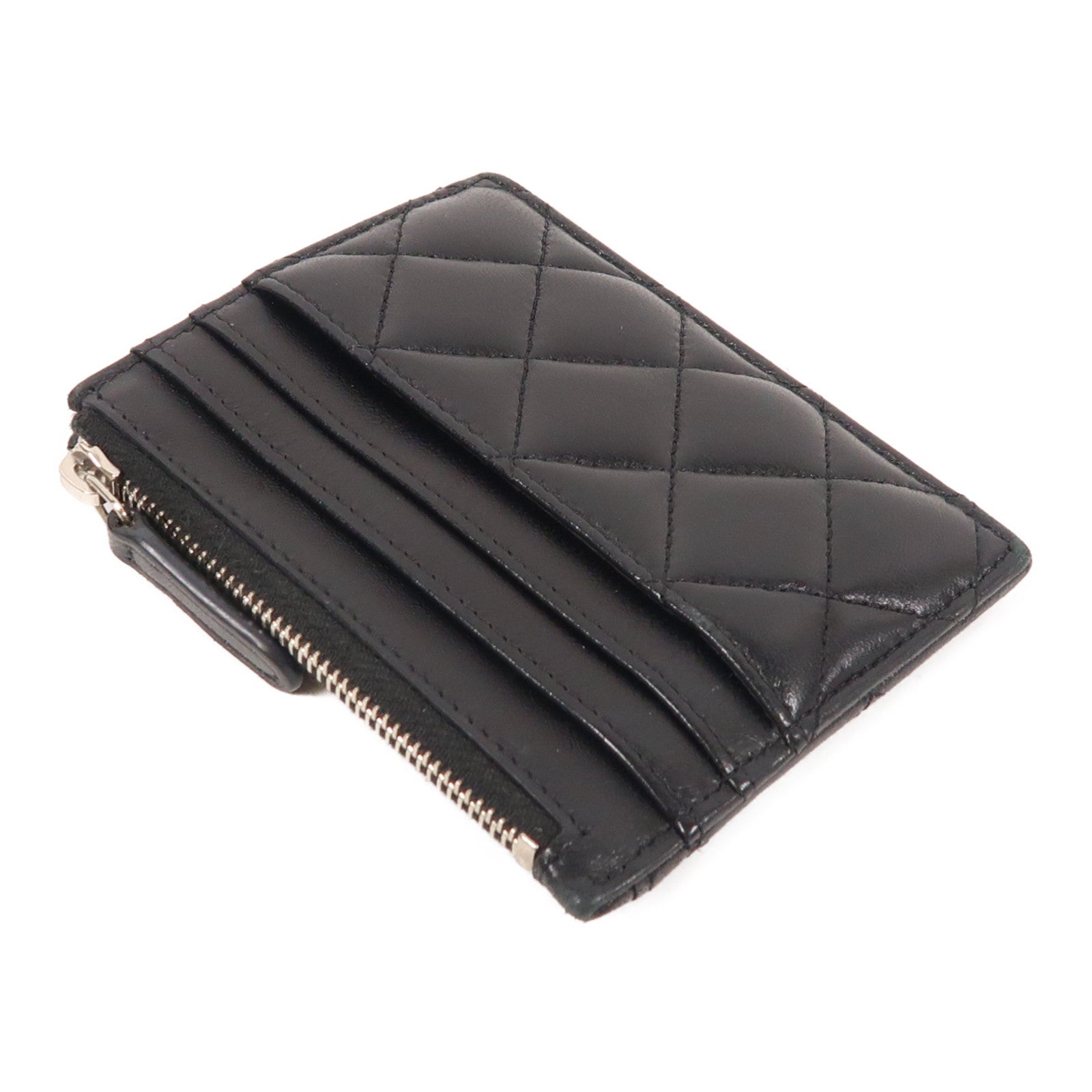 CHANEL 羊皮皮革Card Case銀扣卡片套