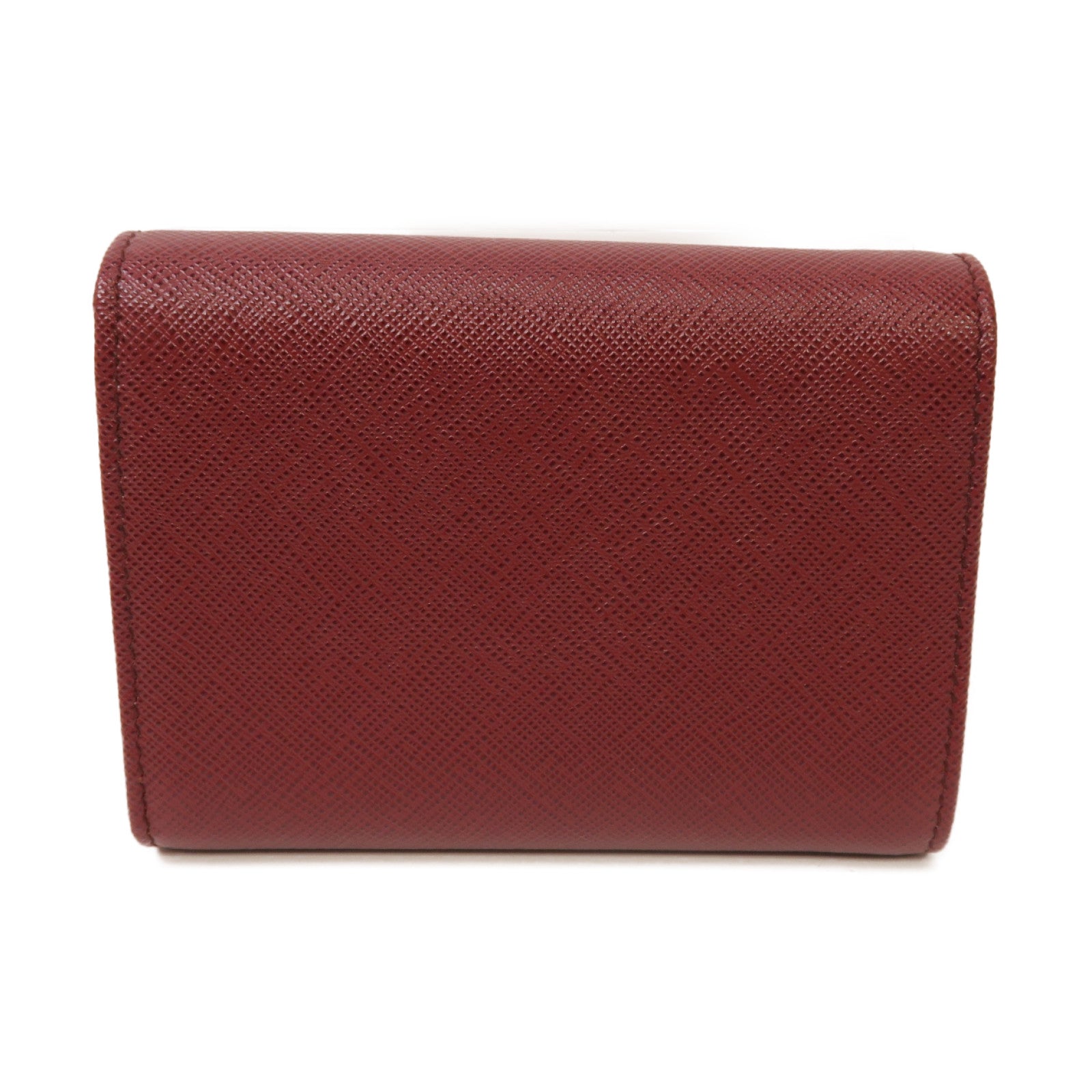 PRADA 牛皮皮革Wallet金扣錢包紅色