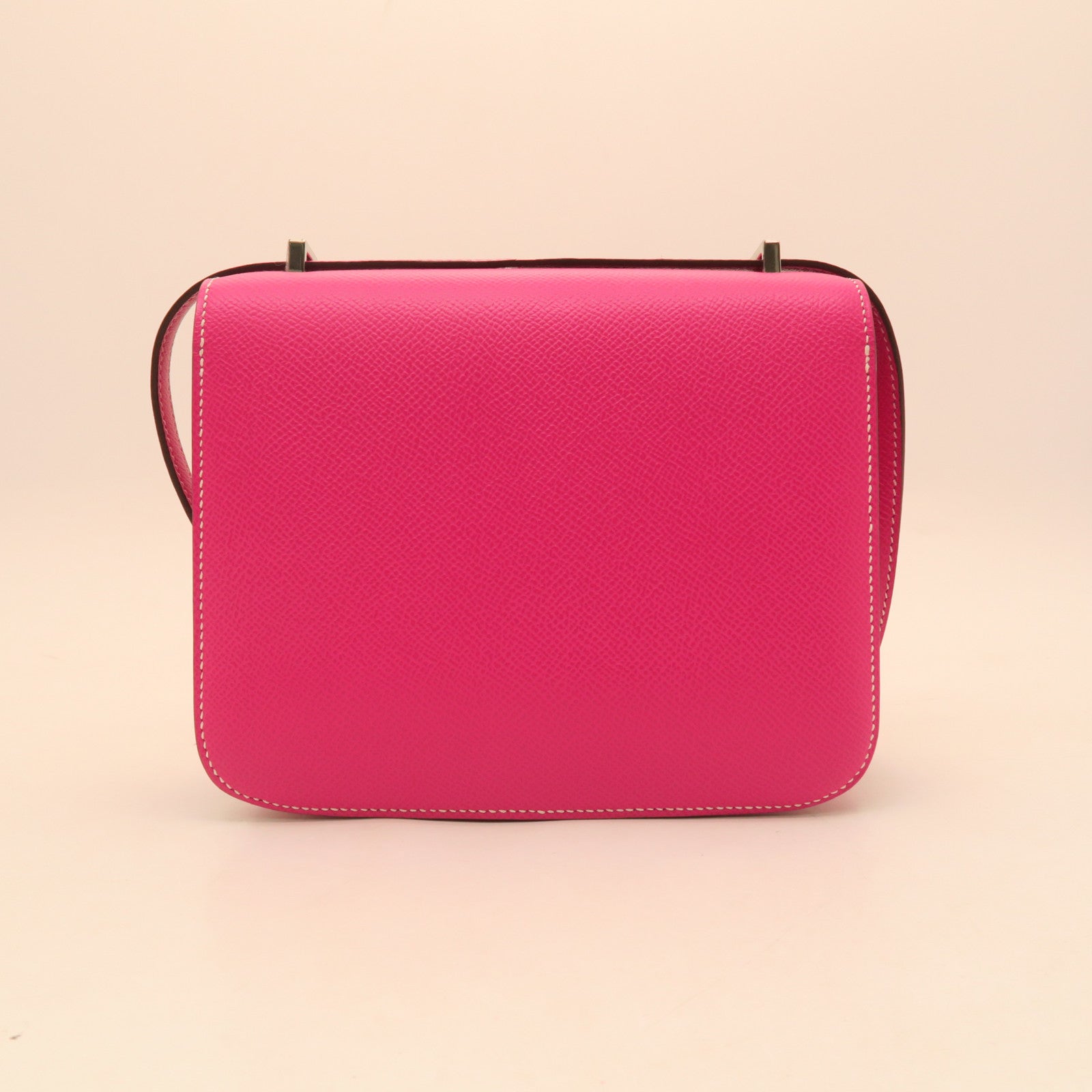 HERMES Epsom Leather Constance Mini Gold Buckle Shoulder Bag Rose