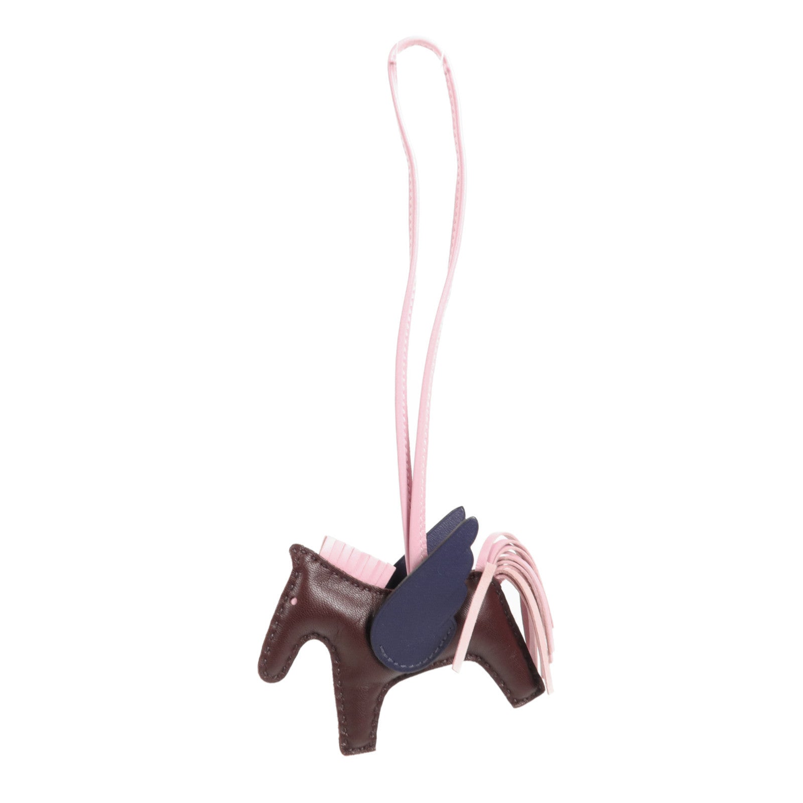 HERMES Milo皮革Rodeo Pegase PM掛飾Rouge Sellier