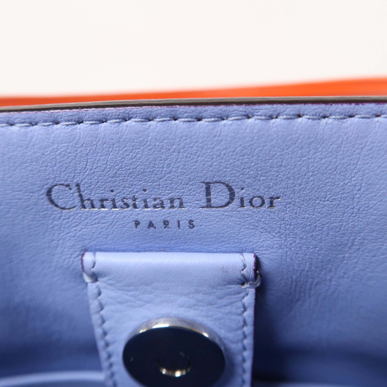 Dior 【激減優惠】牛皮皮革Diorissimo銀扣手挽肩背兩用袋橙色