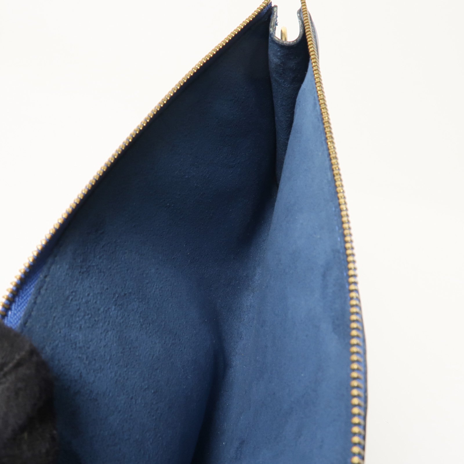 LOUIS VUITTON Epi Pochette Accessoires Pouch金扣手挽袋藍色