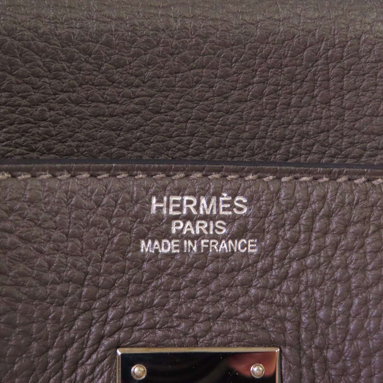 HERMES Clemence皮革Birkin 35 Hand Bag銀扣手挽袋Graphite石墨灰色