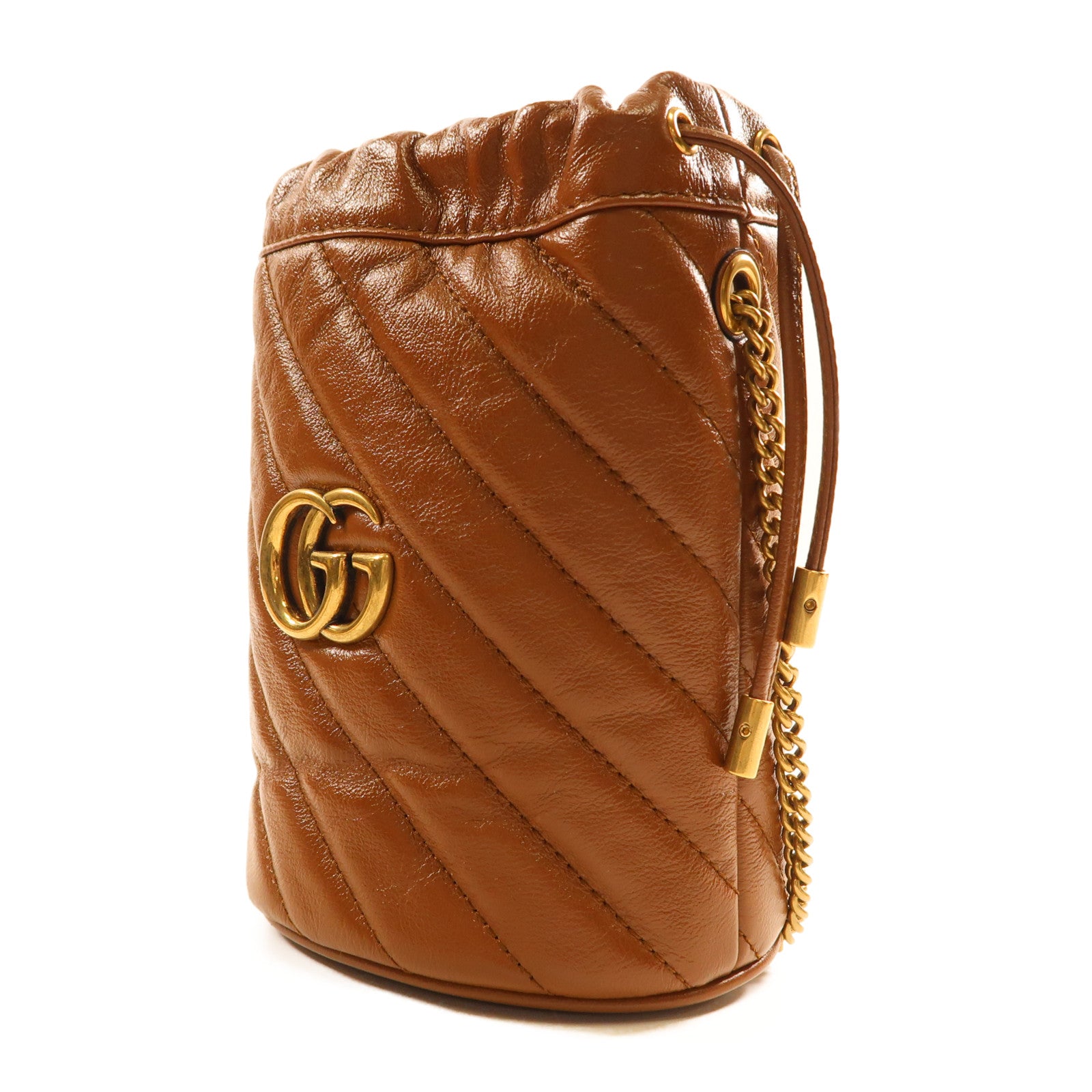 GUCCI 【激減優惠】牛皮皮革GG Marmont金扣肩背袋