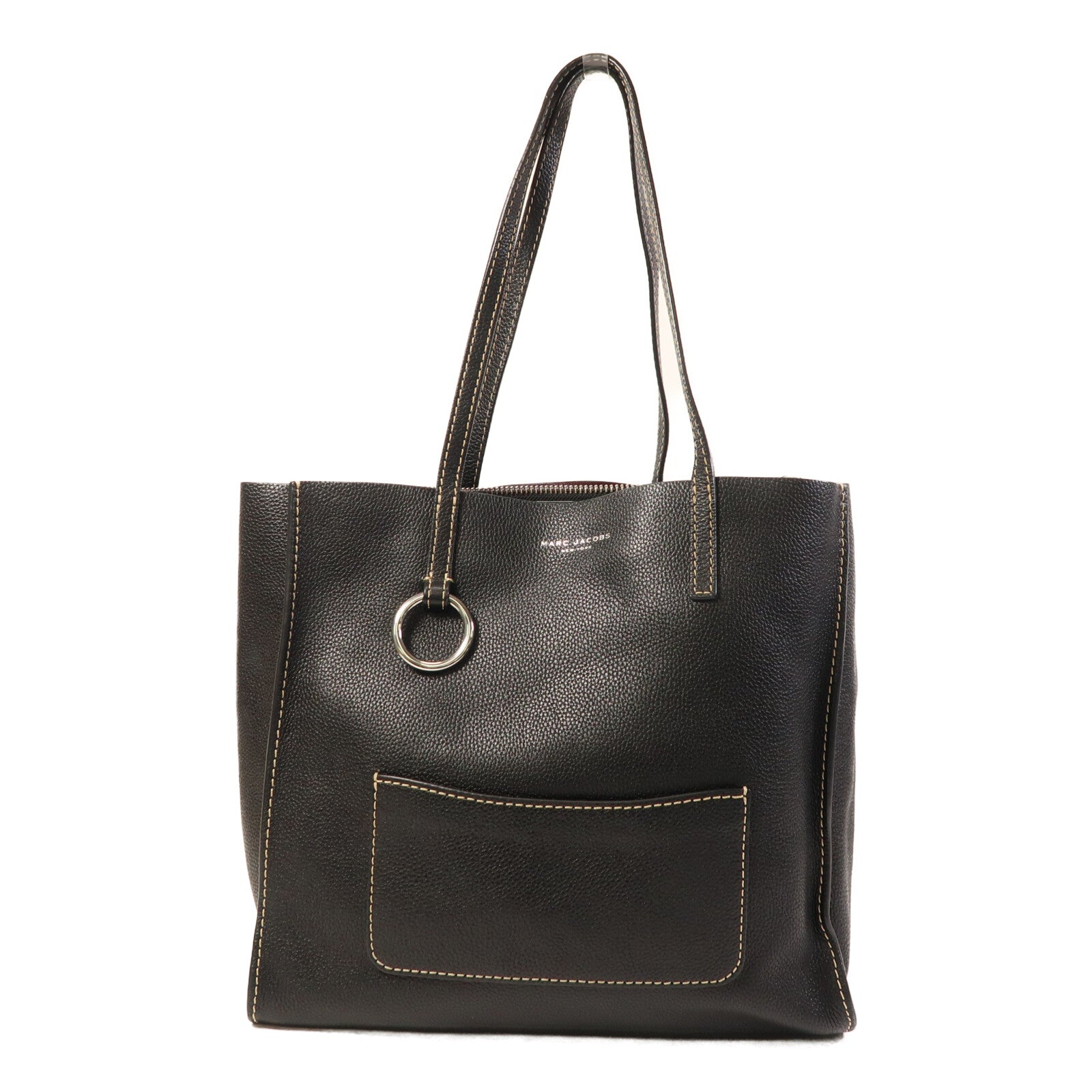 MARC JACOBS 皮革Tote Bag銀扣肩背袋