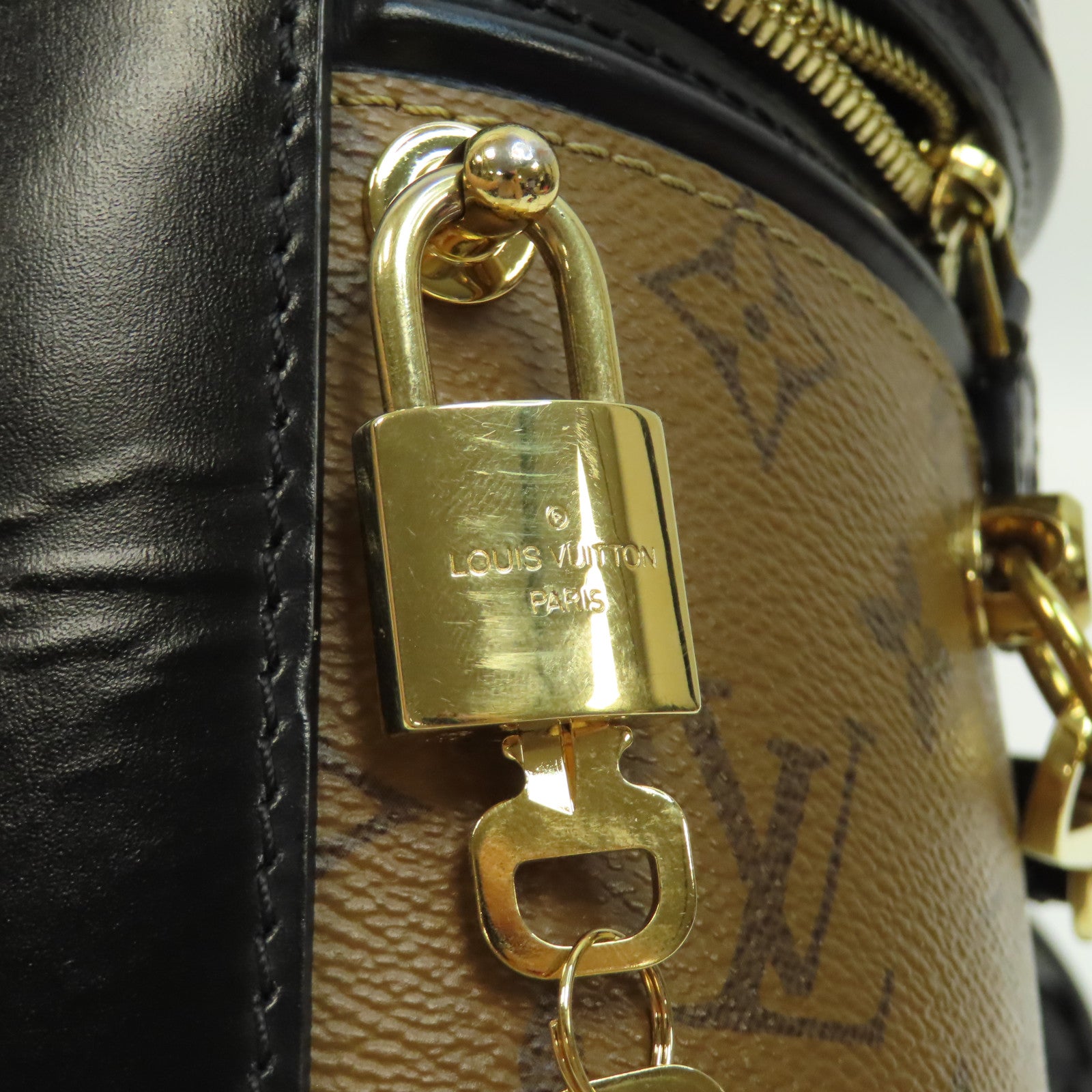 LOUIS VUITTON Monogram Reverse Cannes金扣手挽肩背兩用袋啡色