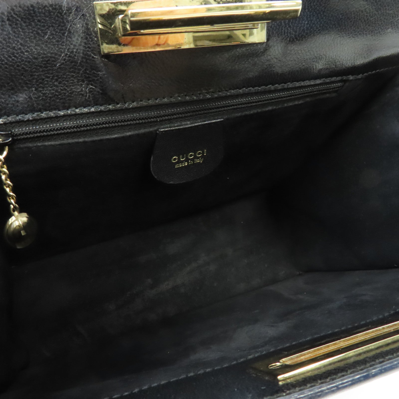 GUCCI 牛皮皮革Shoulder Bag金扣肩背袋黑色