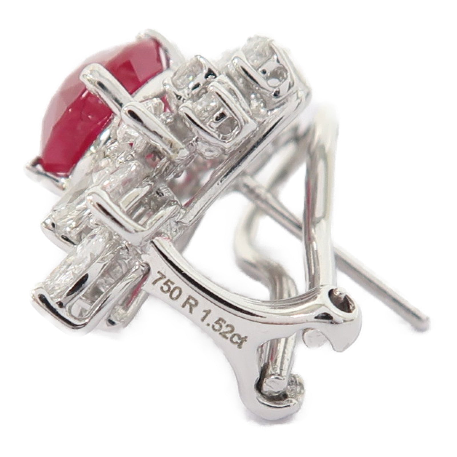 JEWELRY 18K白金Ruby Earrings1.52ct/1.61ct紅寶石/鑽石耳環