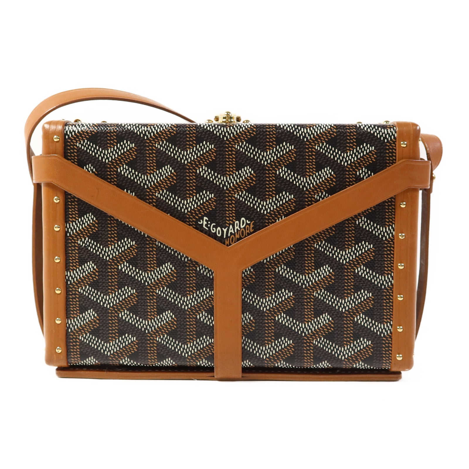 GOYARD 塗層帆布Minaudiere Trunk金扣肩背袋