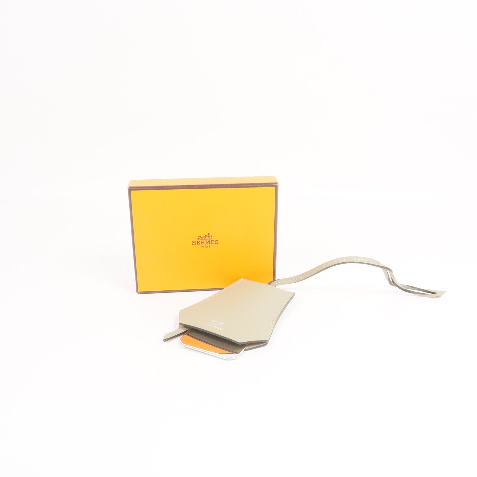 HERMES Swift皮革Clochette Narcisse掛飾