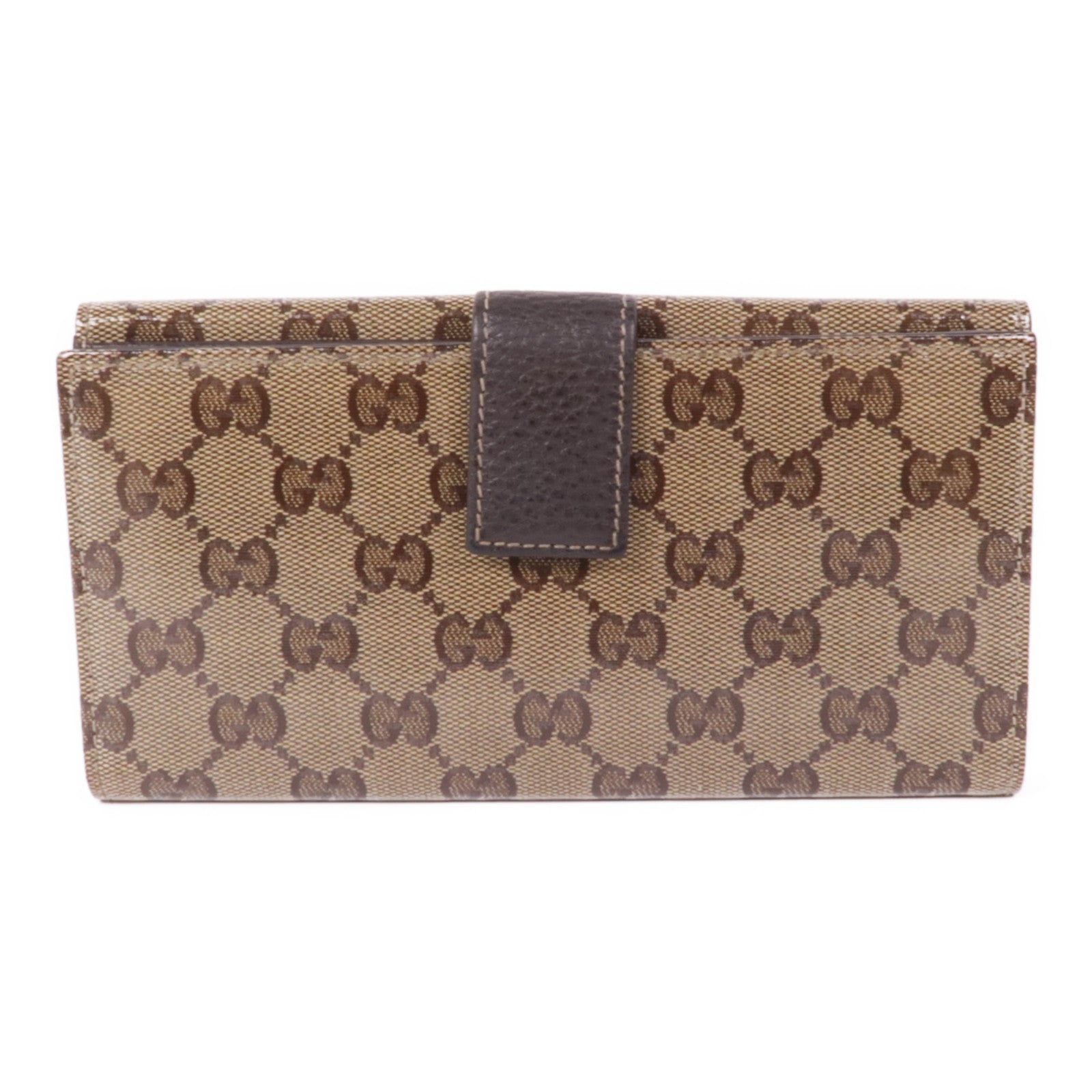 GUCCI 塗層帆布Long Wallet金扣長錢包