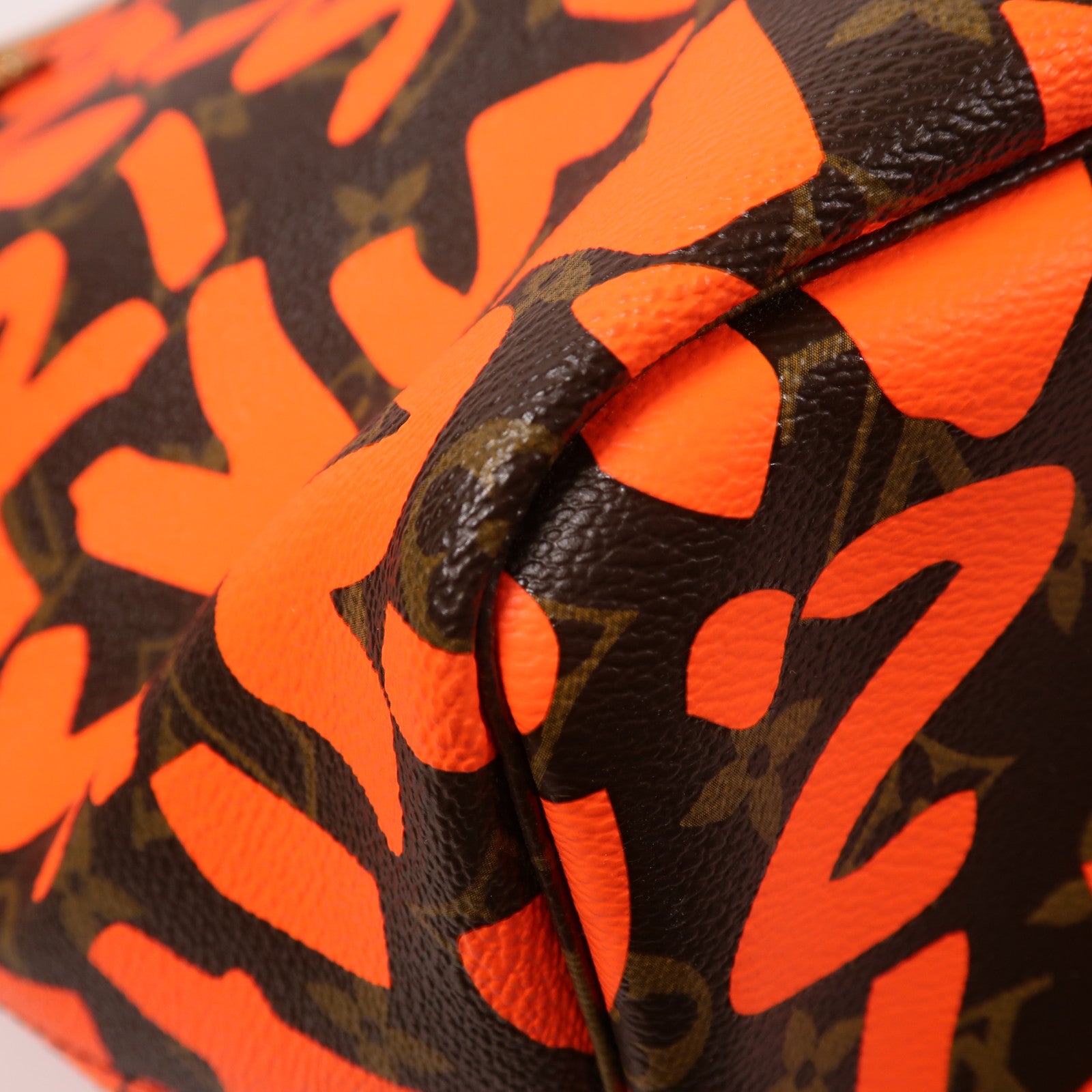 LOUIS VUITTON Monogram Graffiti Neverfull GM金扣肩背袋啡色/橙色