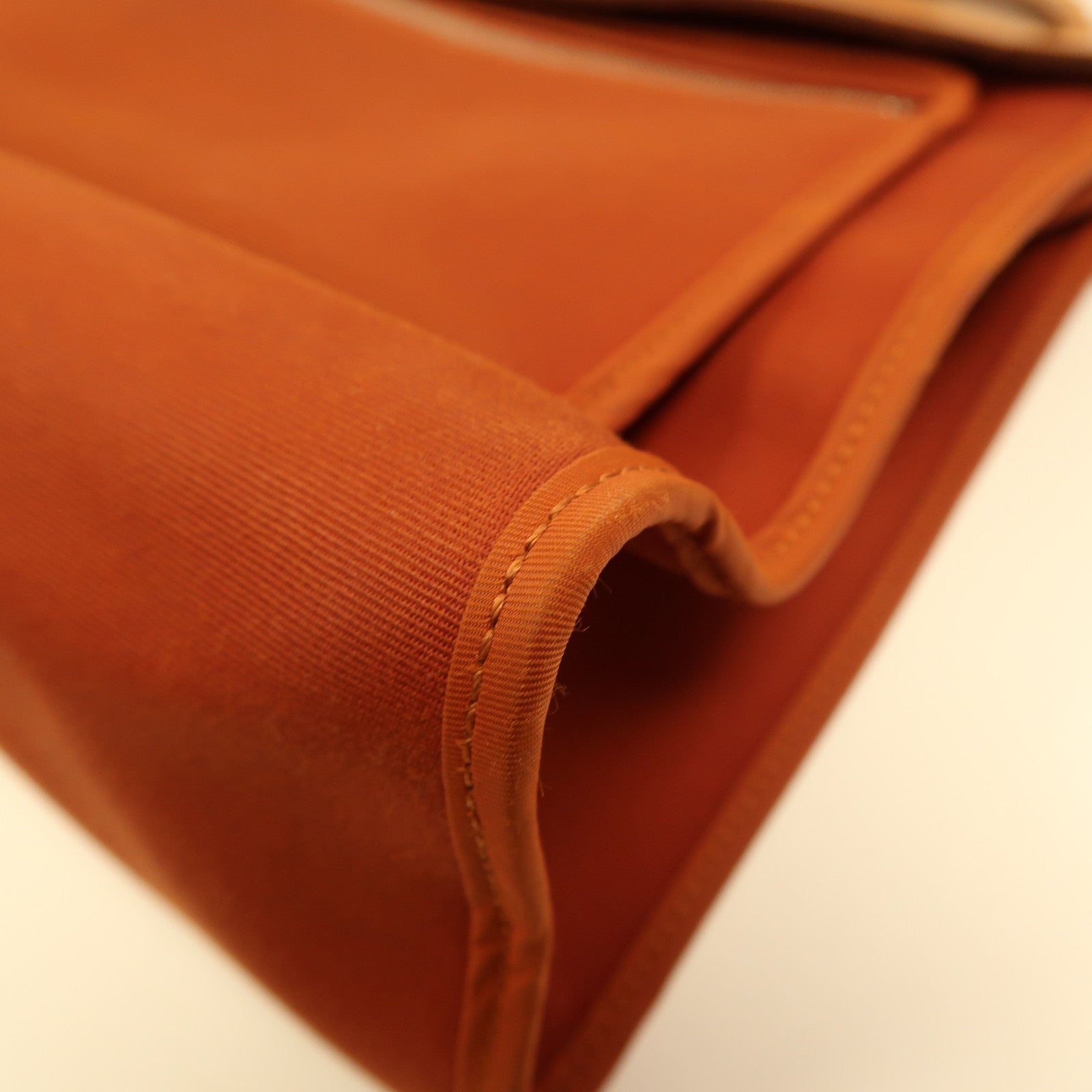 HERMES 帆布Herbag PM銀扣手挽肩背兩用袋古銅色