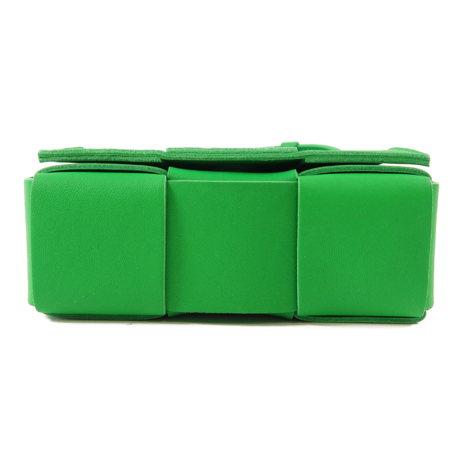 BOTTEGA VENETA BV GHW Mini Cassette Shoulder Bag Calfskin Leather Green