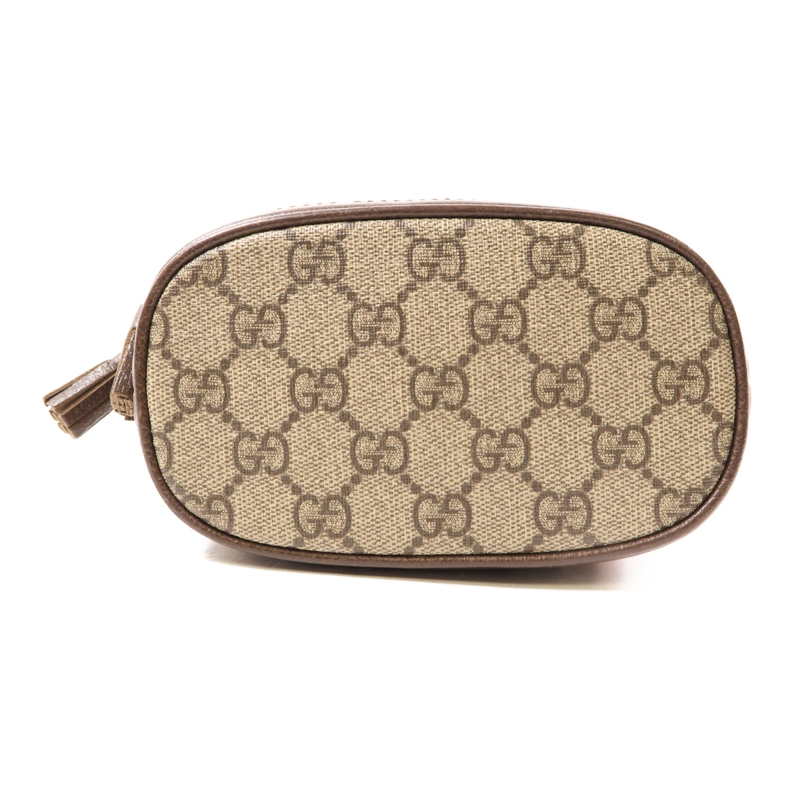 GUCCI 塗層帆布Ophidia GG金扣肩背袋棕色