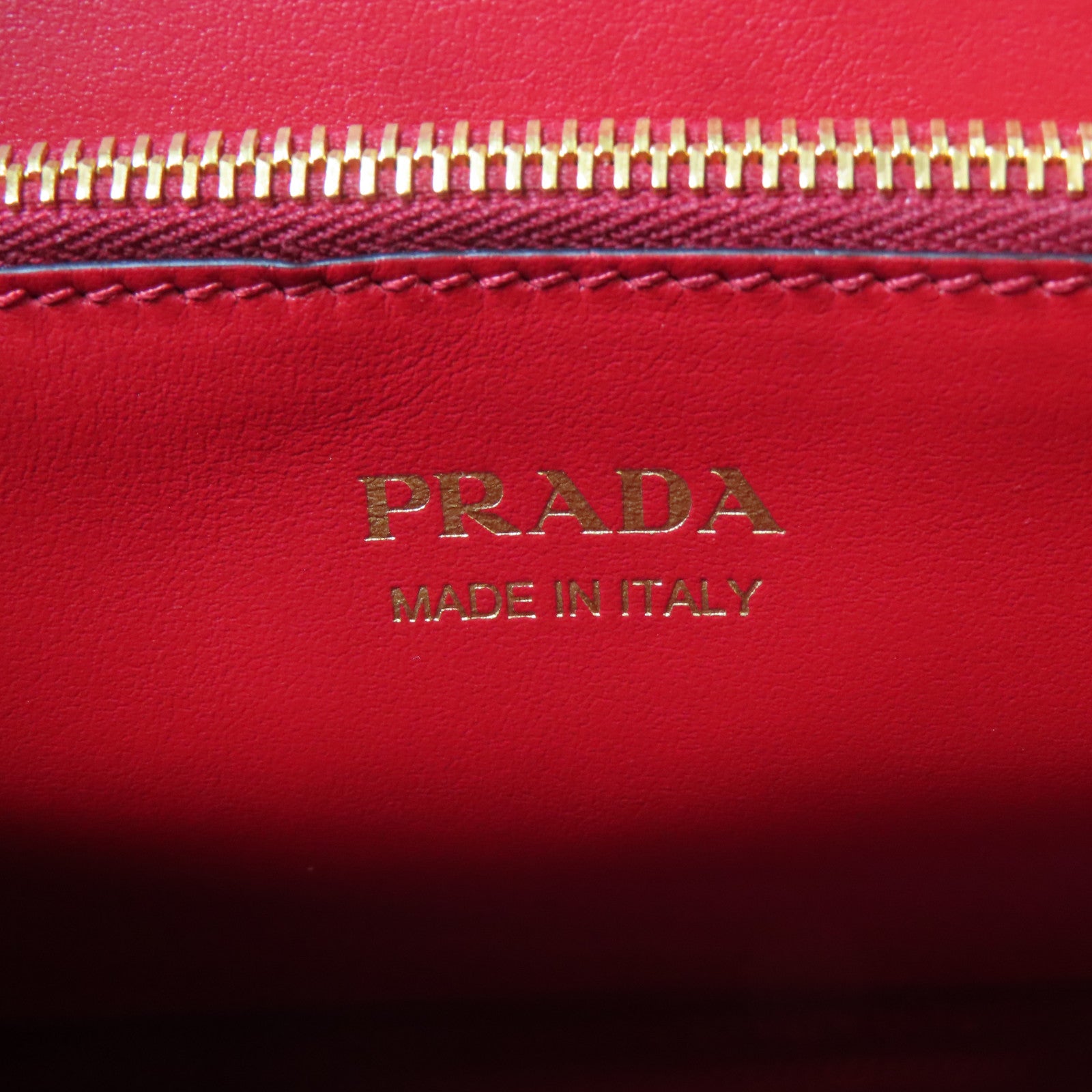 PRADA 【激減優惠】牛皮皮革Shoulder Bag金扣手挽肩背兩用袋紅色