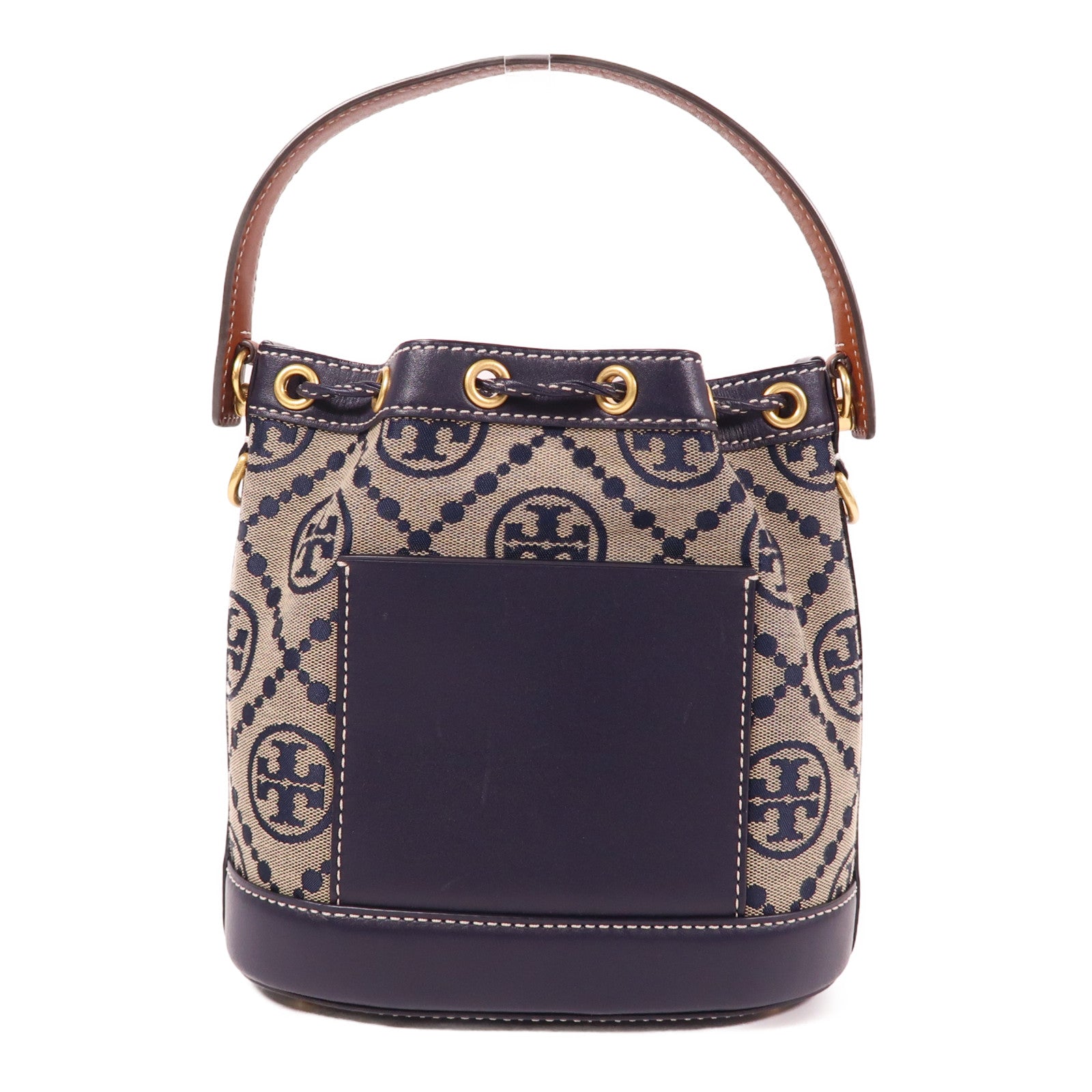 Tory Burch 帆布Bucket Bag金扣手挽肩背兩用袋