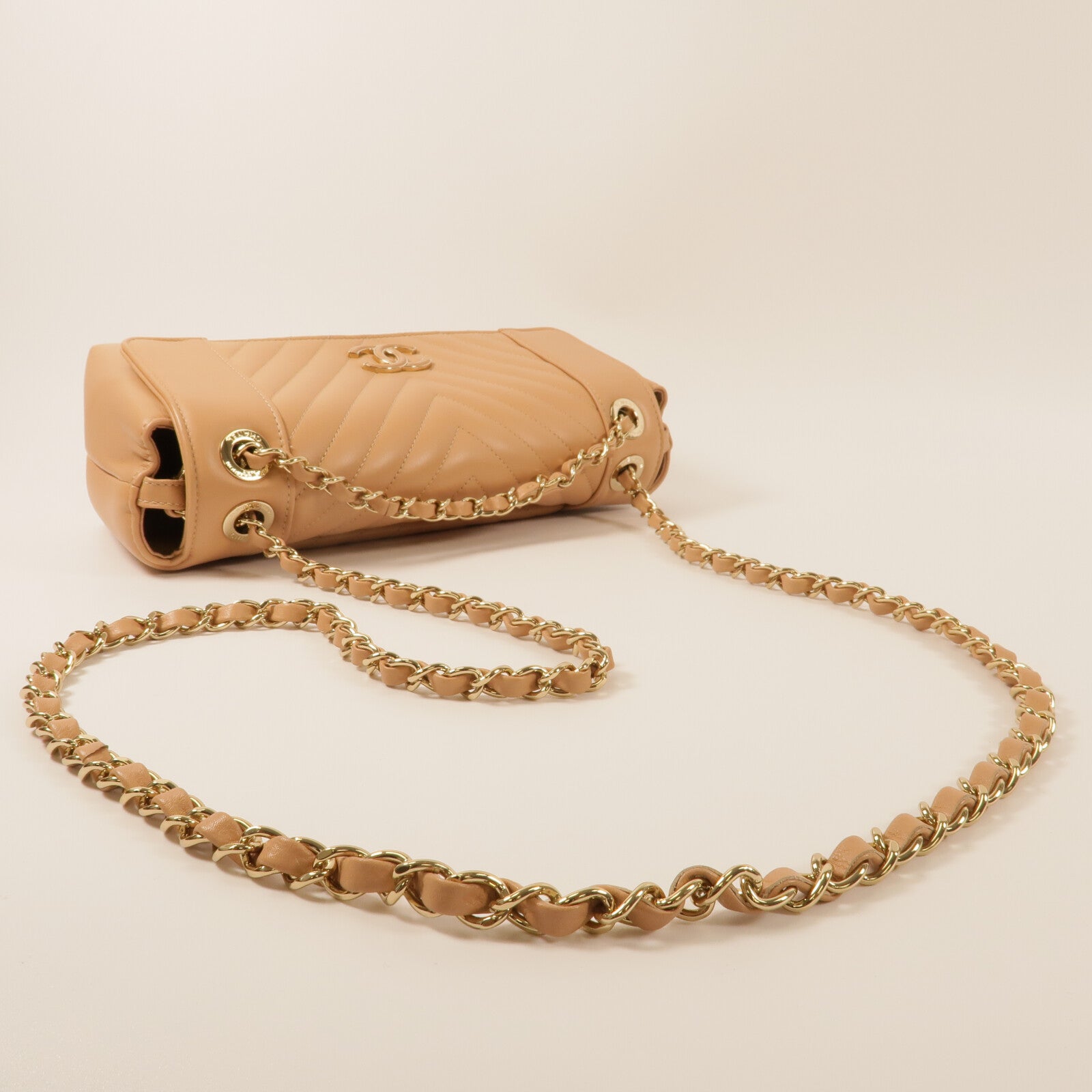 CHANEL 牛皮皮革Chain Shoulder鏈帶肩背袋