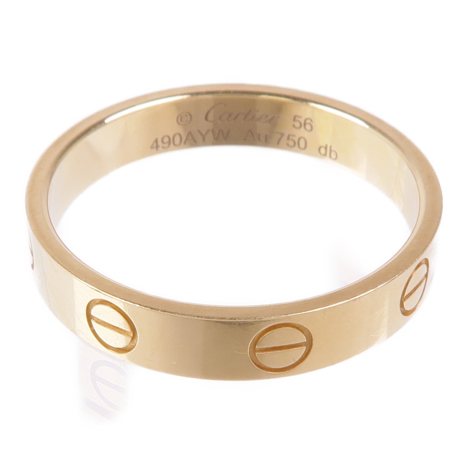 CARTIER 18K黃金Mini Love Ring戒指Cartier#56/US#7.5