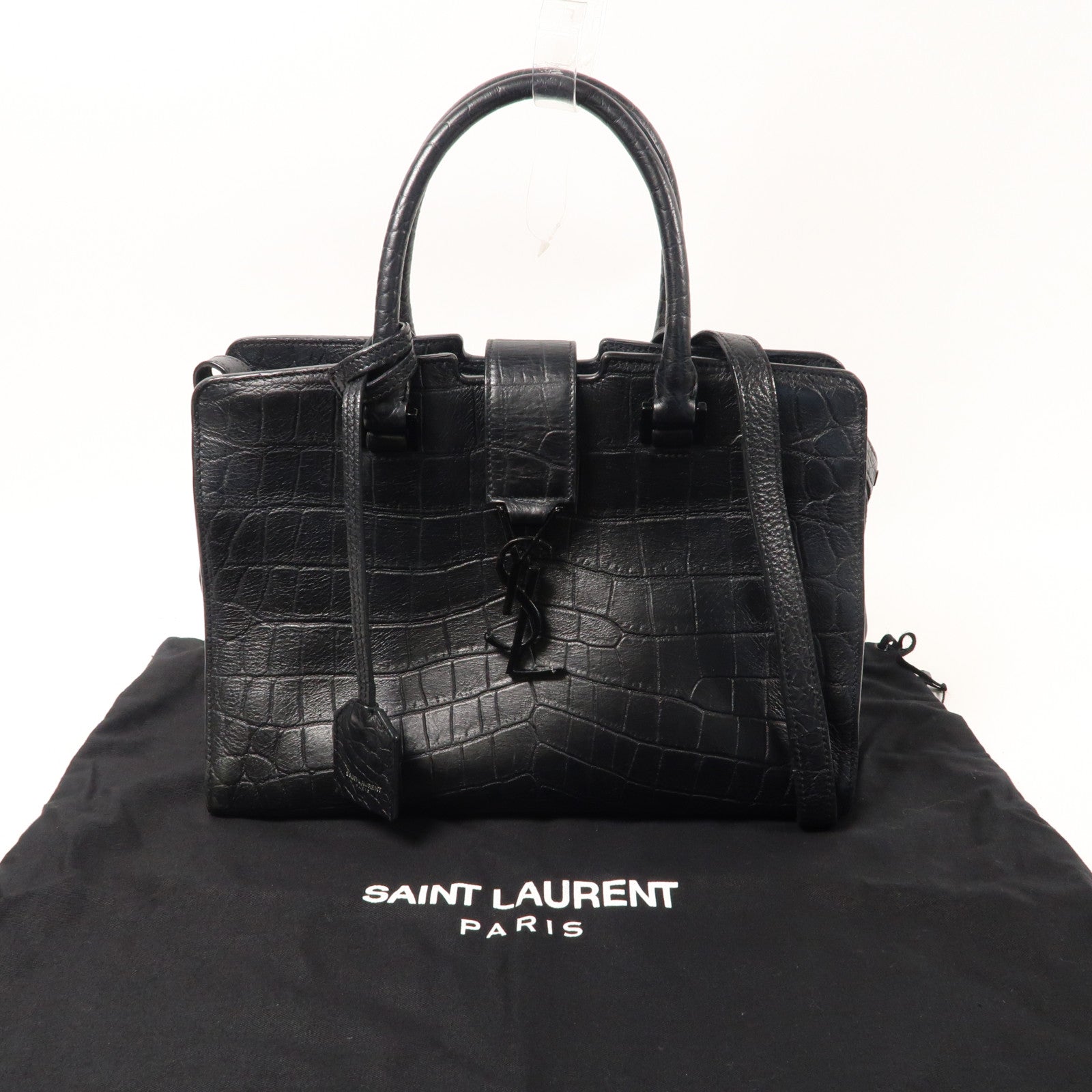 SAINT LAURENT 牛皮皮革Cabas手挽肩背兩用袋黑色