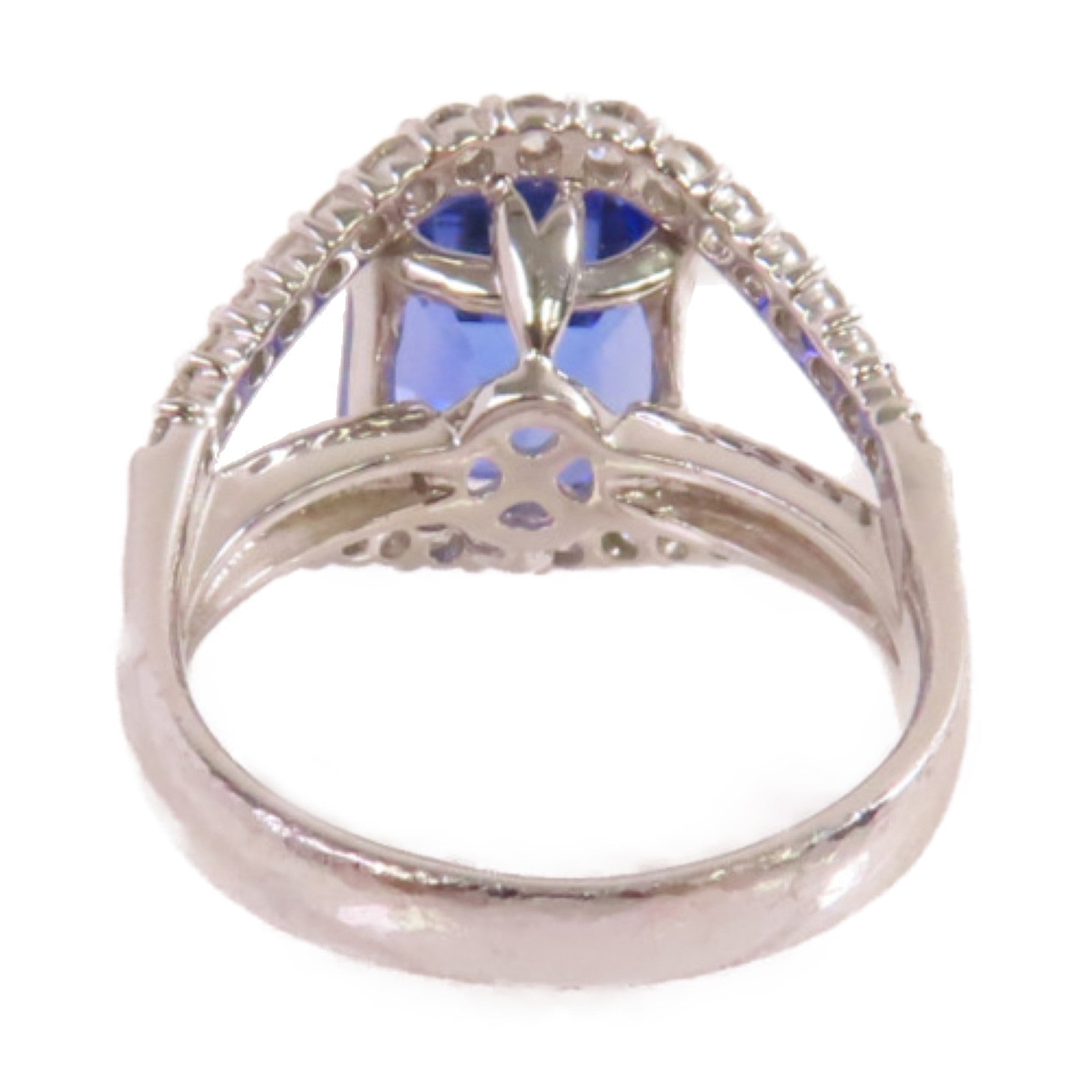 JEWELRY PT900鉑金/6.11ct坦桑石/0.67ct鑚石Tanzanite Diamond Ring戒指US#5.5