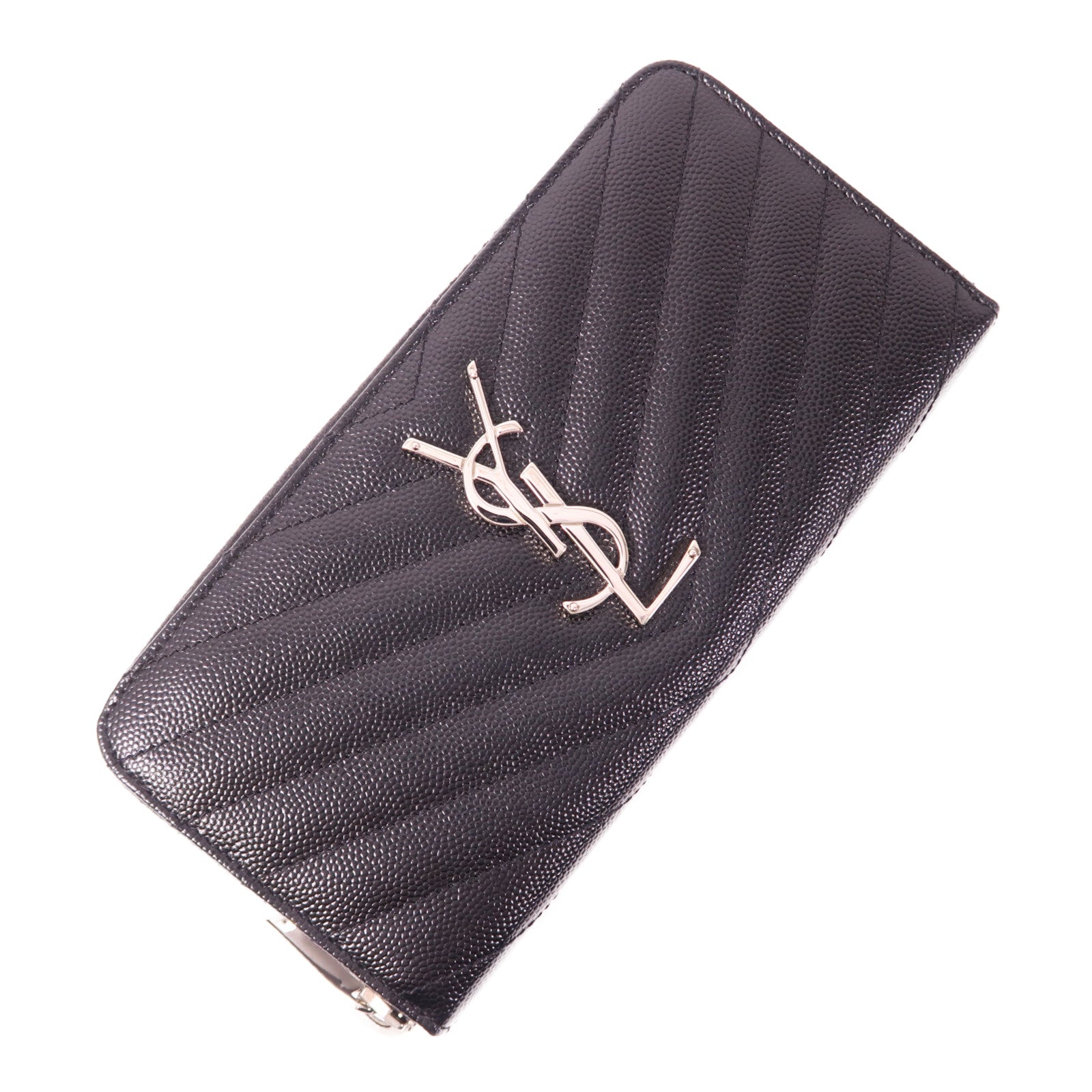 SAINT LAURENT 牛皮皮革Long Wallet銀扣長錢包