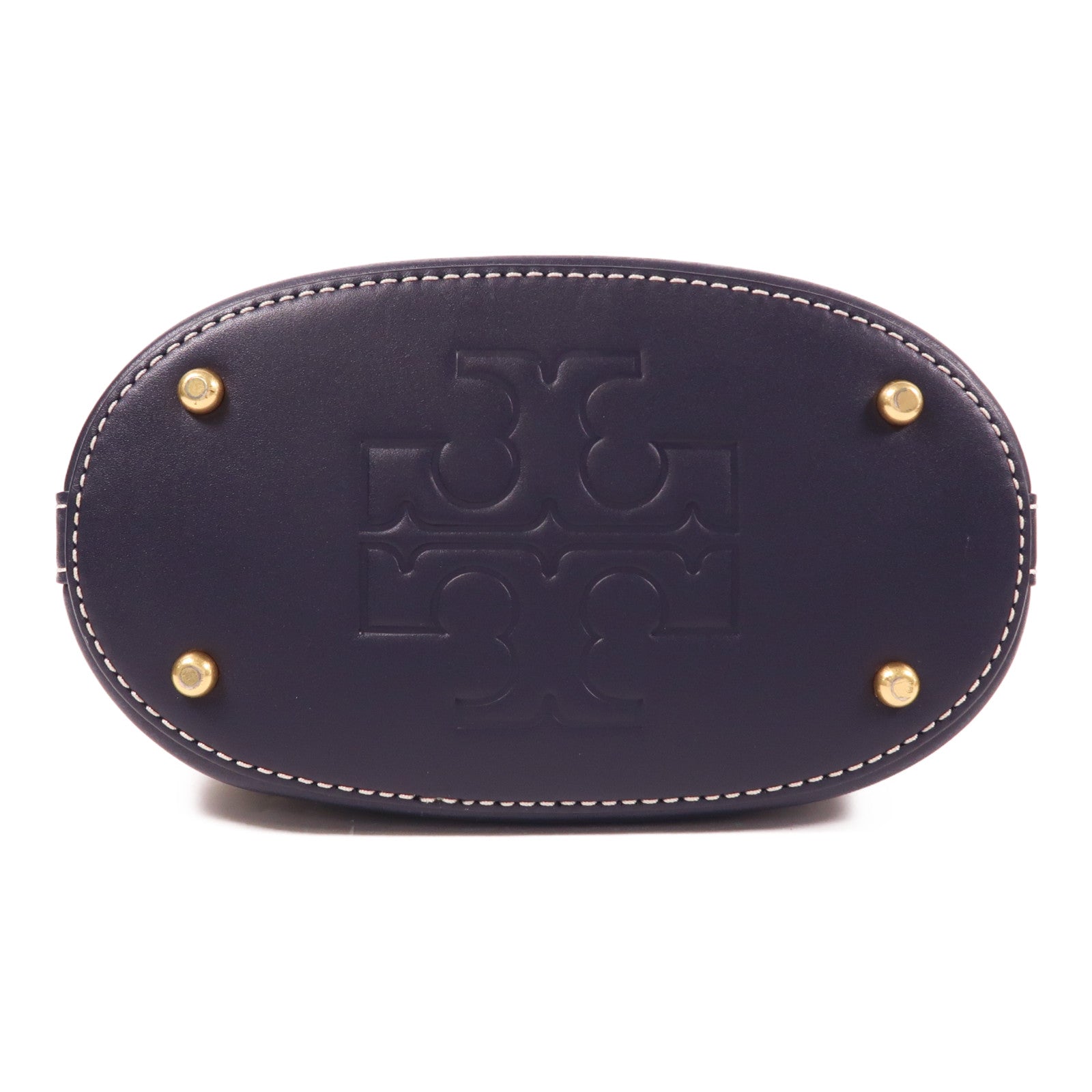 Tory Burch 帆布Bucket Bag金扣手挽肩背兩用袋