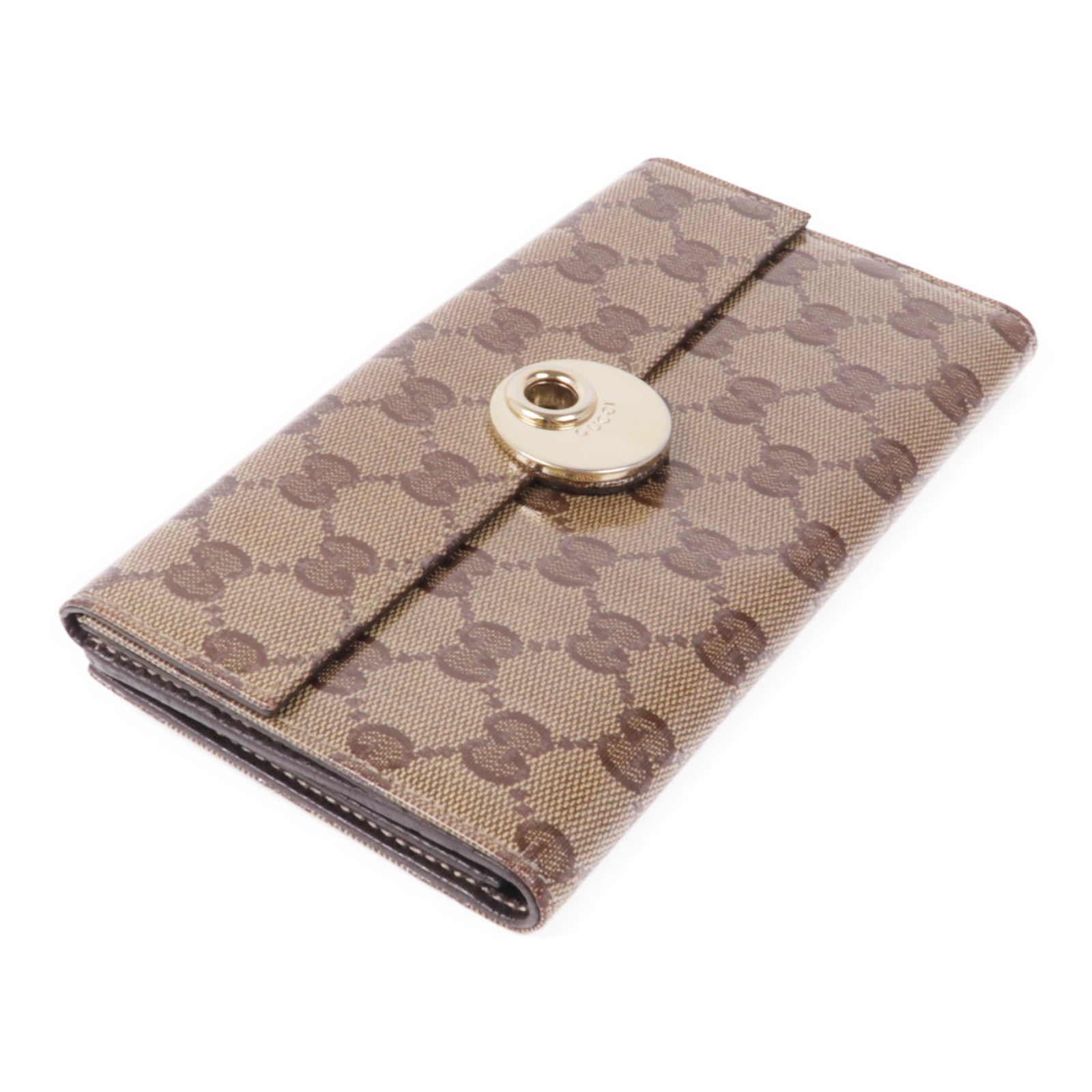 GUCCI 塗層帆布Long Wallet金扣長錢包