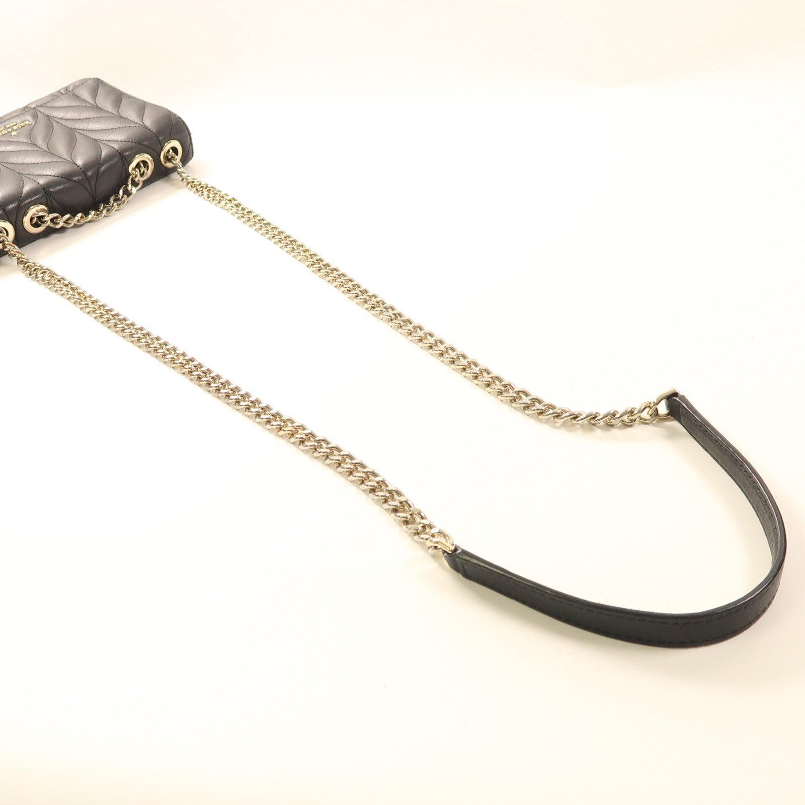 Kate Spade 牛皮皮革Briar Lane Quilted Mini Emelyn金扣鏈帶肩背袋黑色